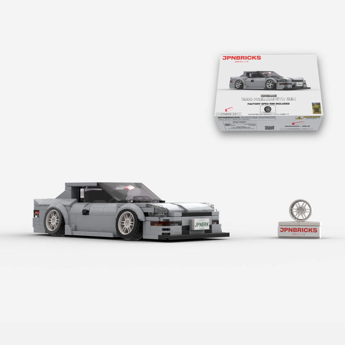 1998 Prelude 5th Gen VTi-R NH623M Grey Brick Car Model Kit