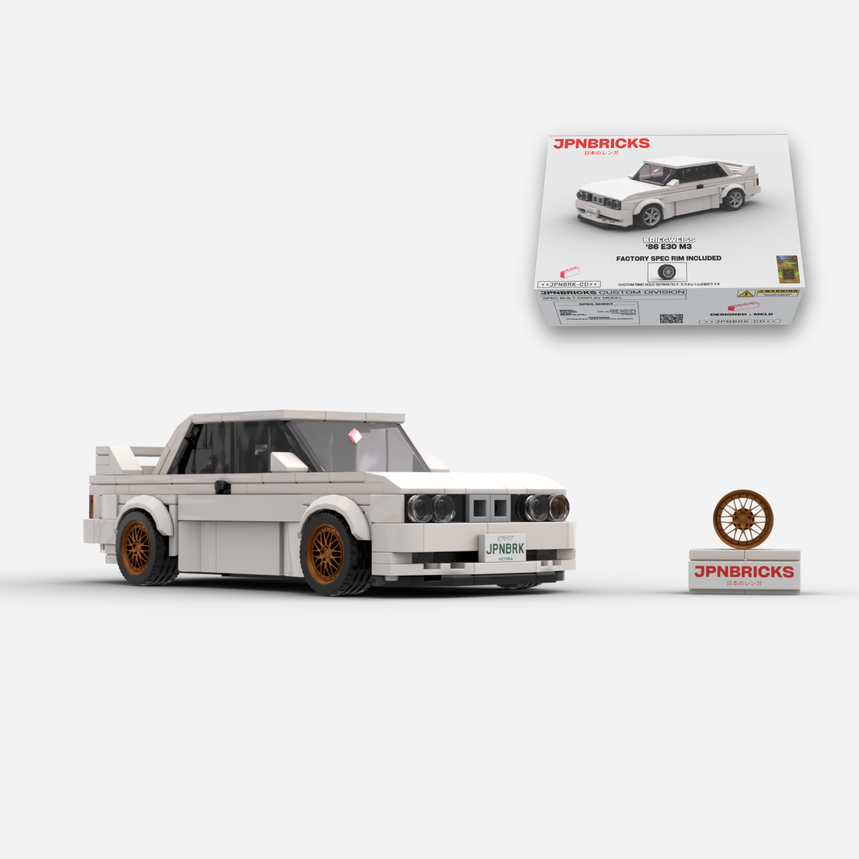 1986 E30 M3 218 ALPINE WHITE BRICK CAR MODEL KIT