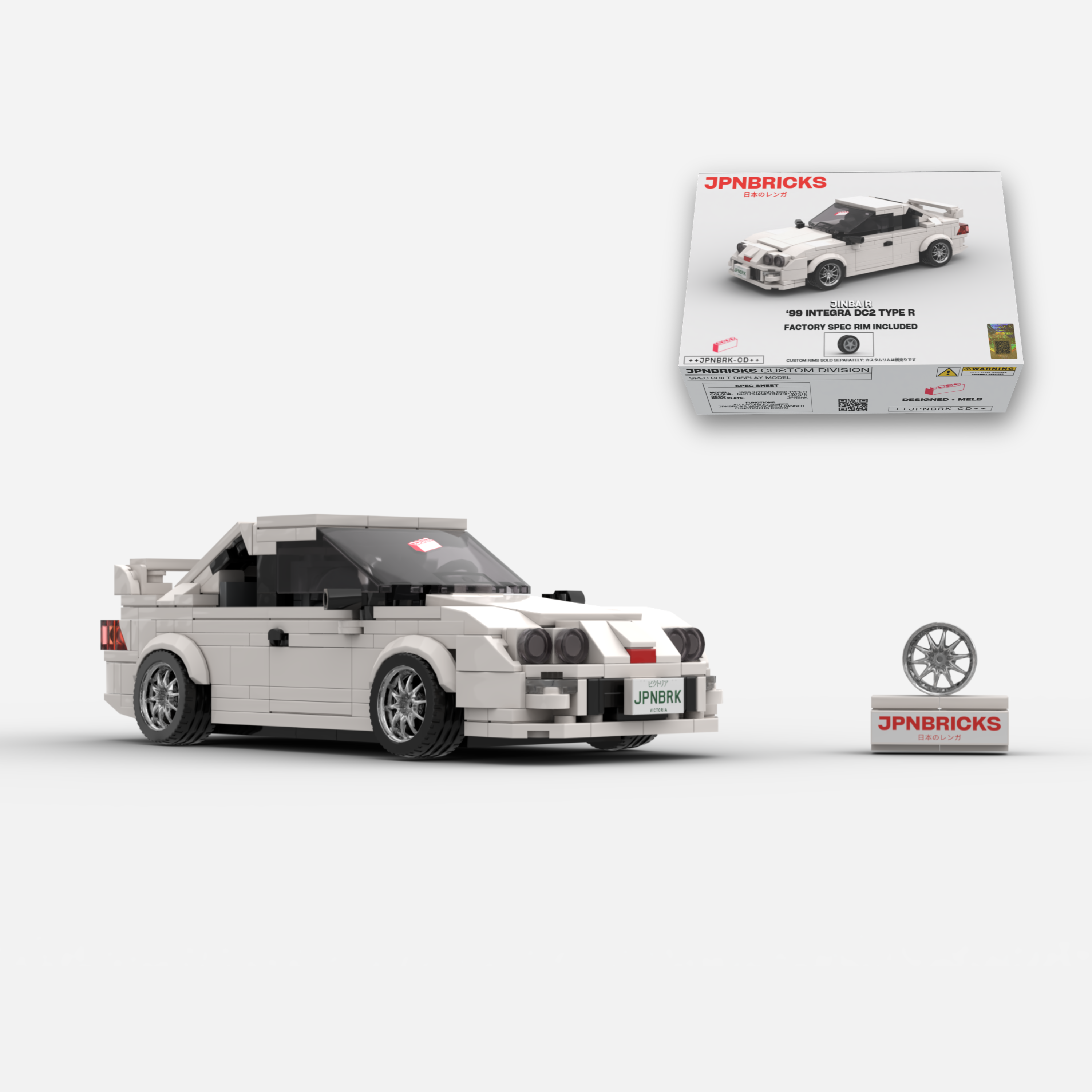 [PRE-ORDER] 1999 Integra DC2 Type R NH0 Championship White Brick Car Model Kit