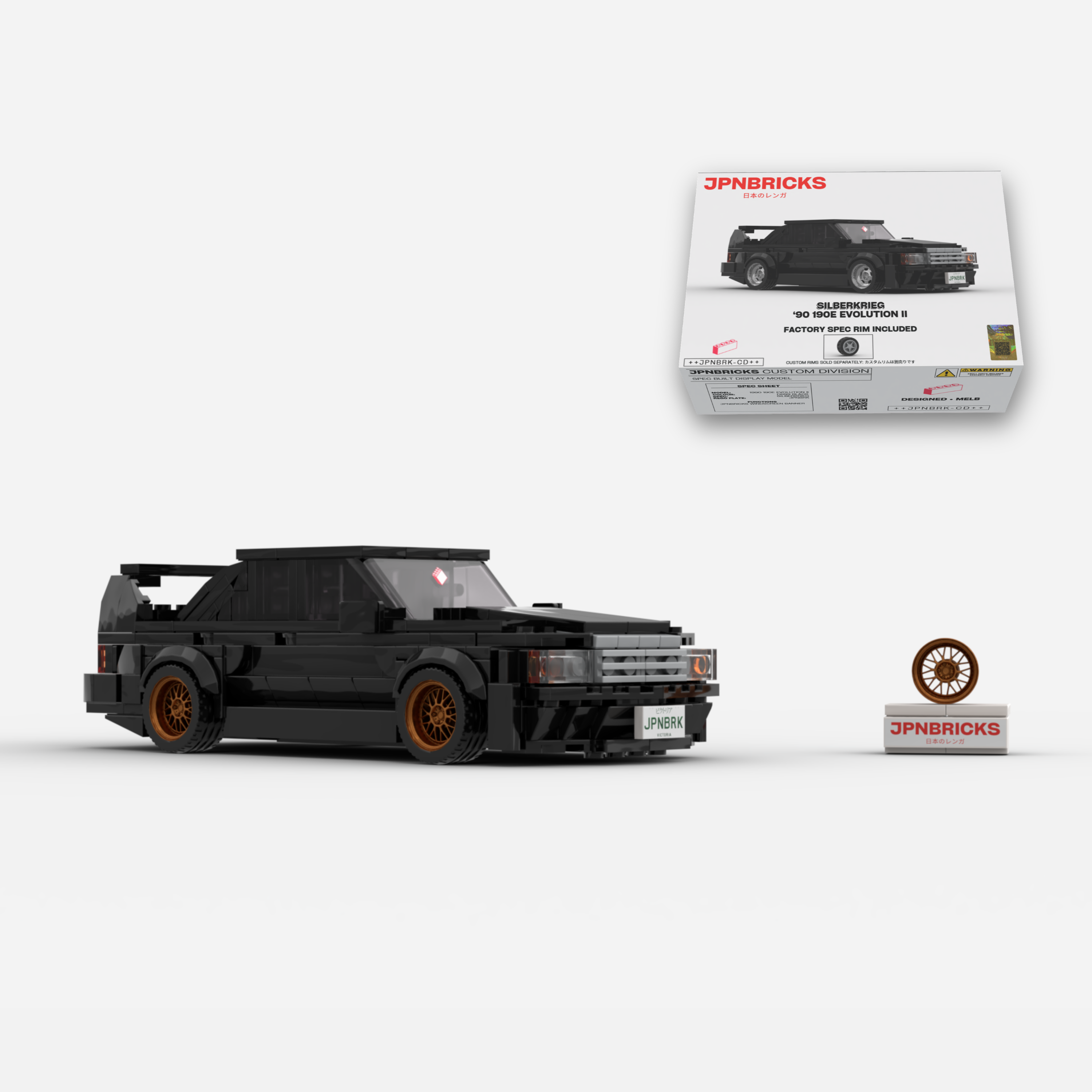 1990 190E EVOLUTION II DB99 BLACK BRICK CAR MODEL KIT