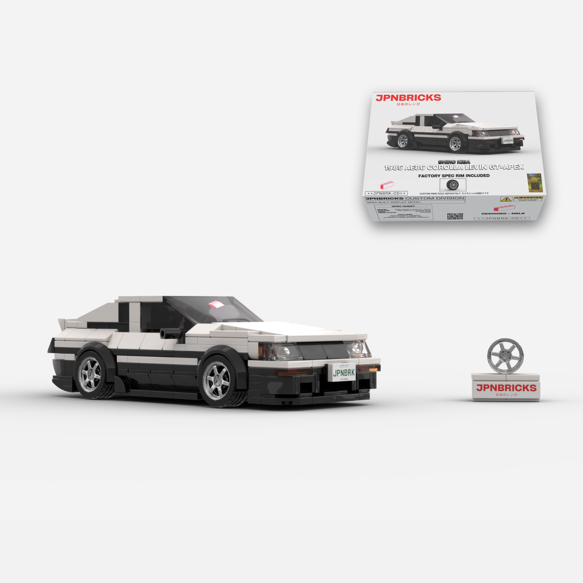 [PRE-ORDER] 1985 AE86 Corolla Levin GT-APEX Panda Trim Brick Car Model Kit