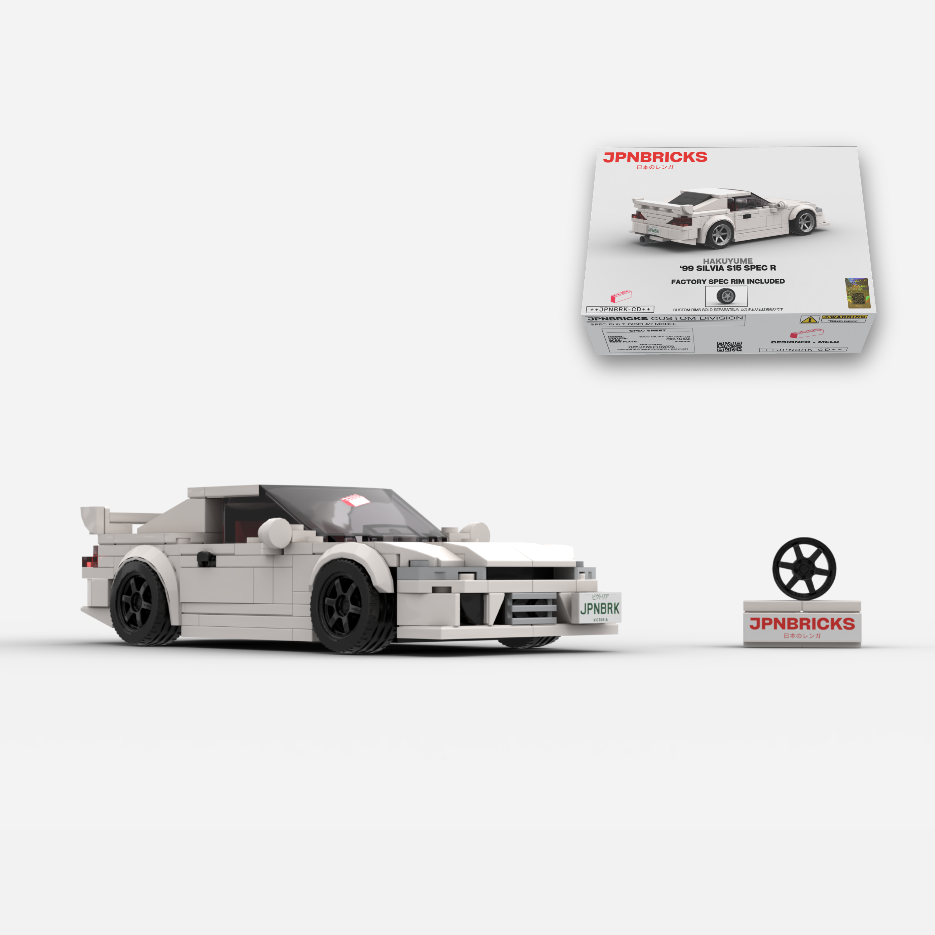 1999 SILVIA S15 SPEC R QM1 WHITE BRICK CAR MODEL KIT