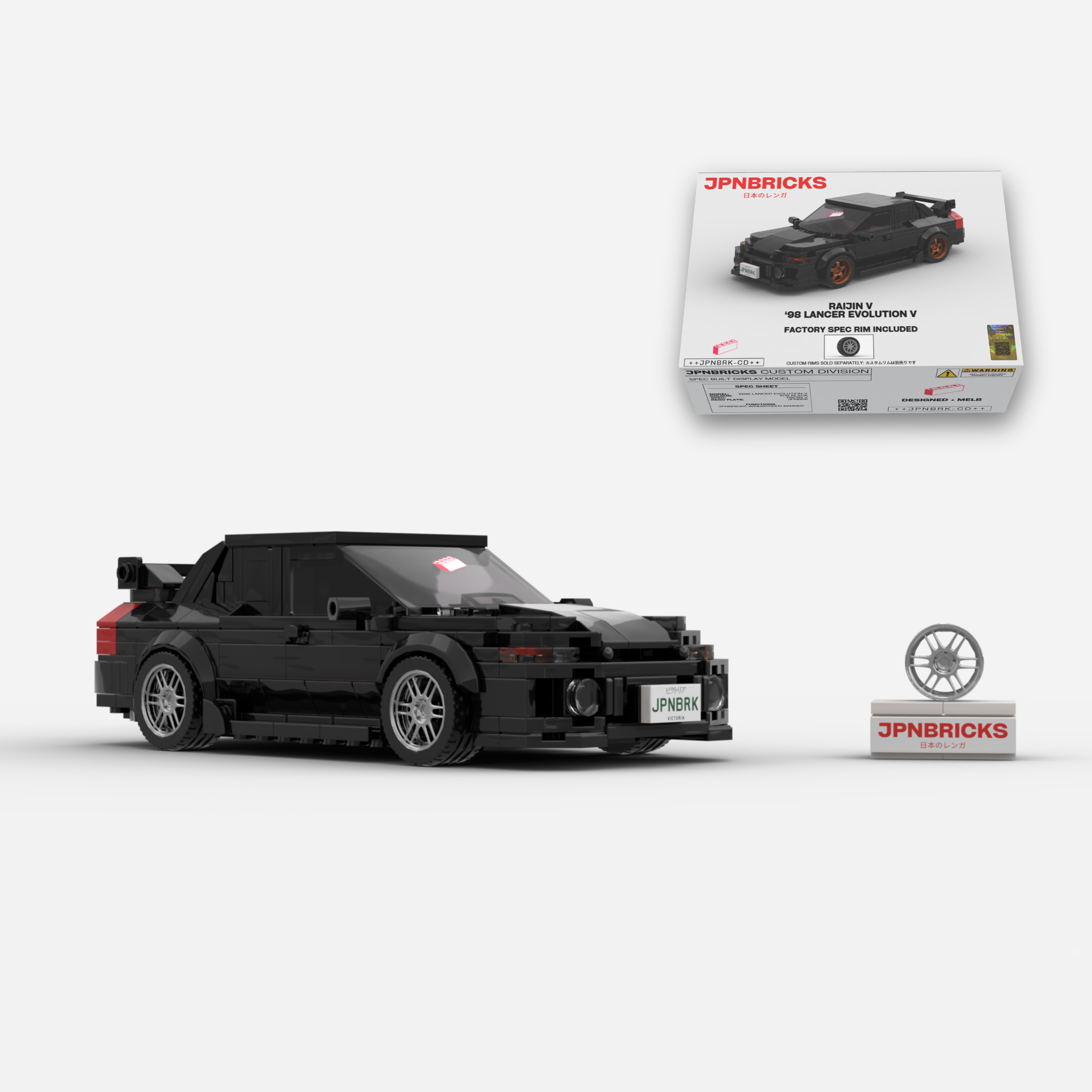 1998 Lancer Evolution V X08 Black Brick Car Model Kit