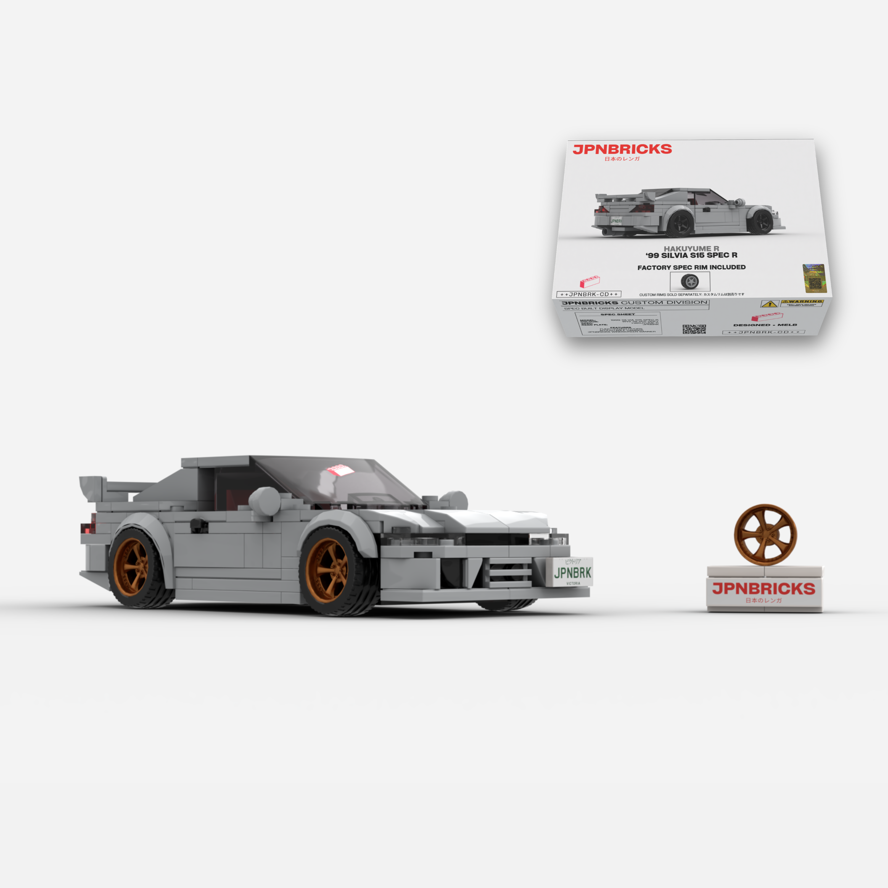 1999 Silvia S15 Spec R WV2 Nardo Brick Car Model Kit