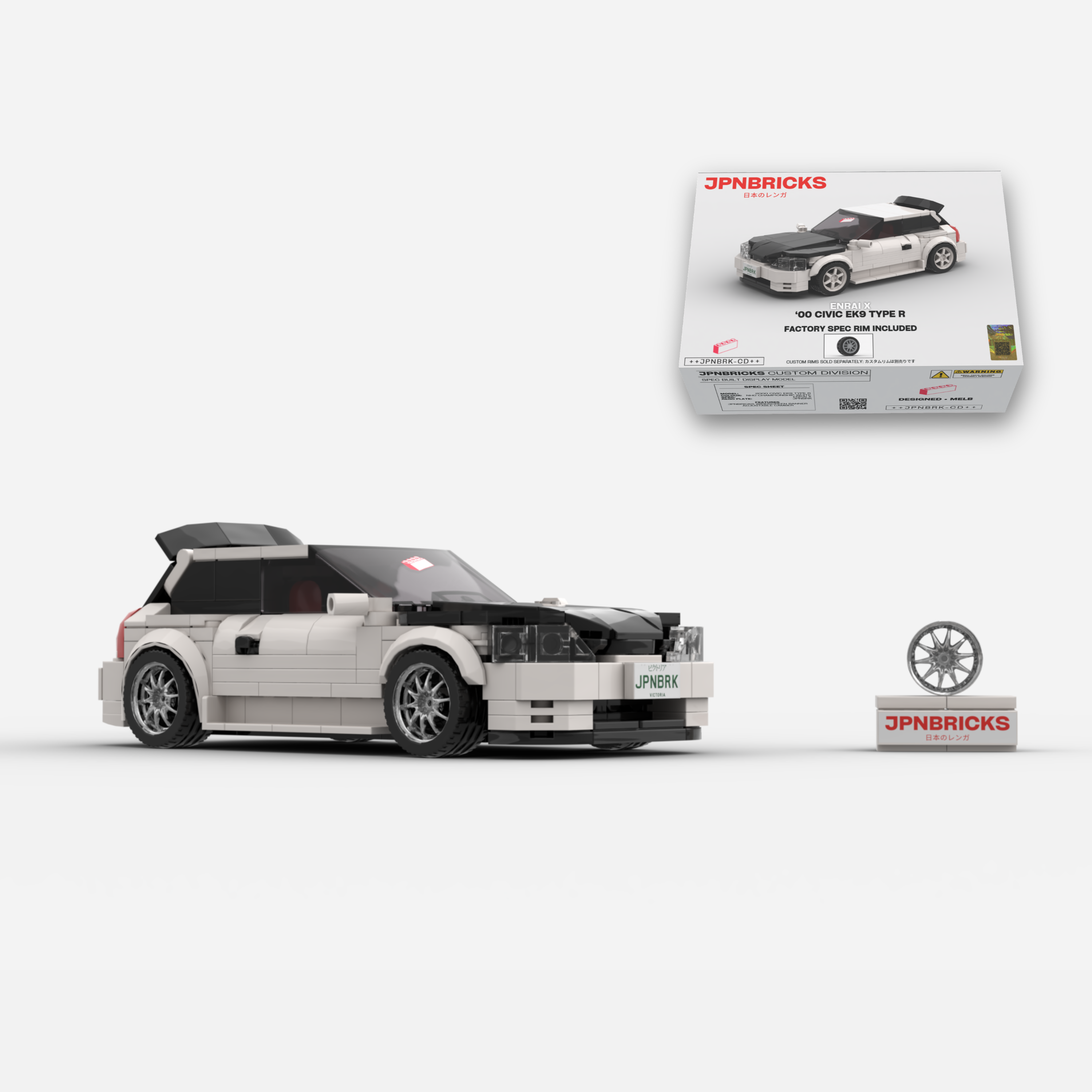 2000 Civic EK9 Type R NH0 Championship White Brick Car Model Kit