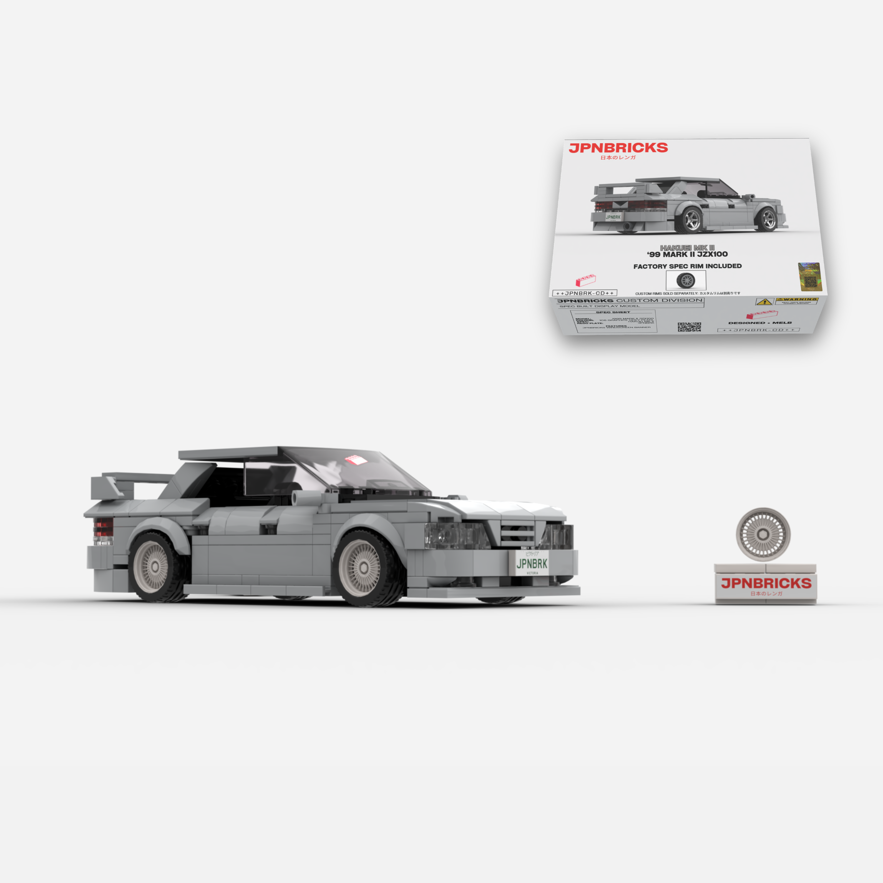 1999 Mark II JZX100 1C6 Grey Brick Car Model Kit