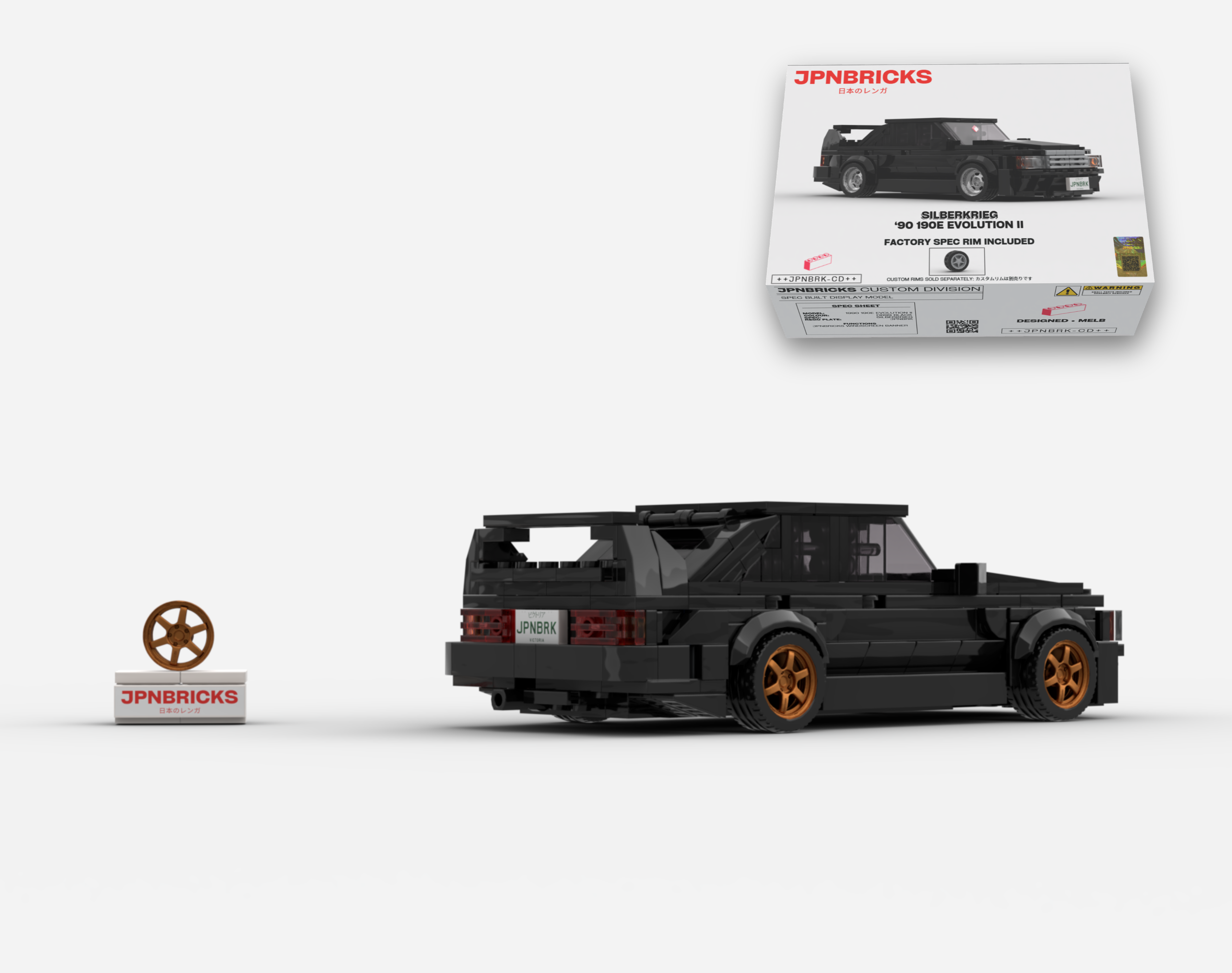 1990 190E EVOLUTION II DB99 BLACK BRICK CAR MODEL KIT