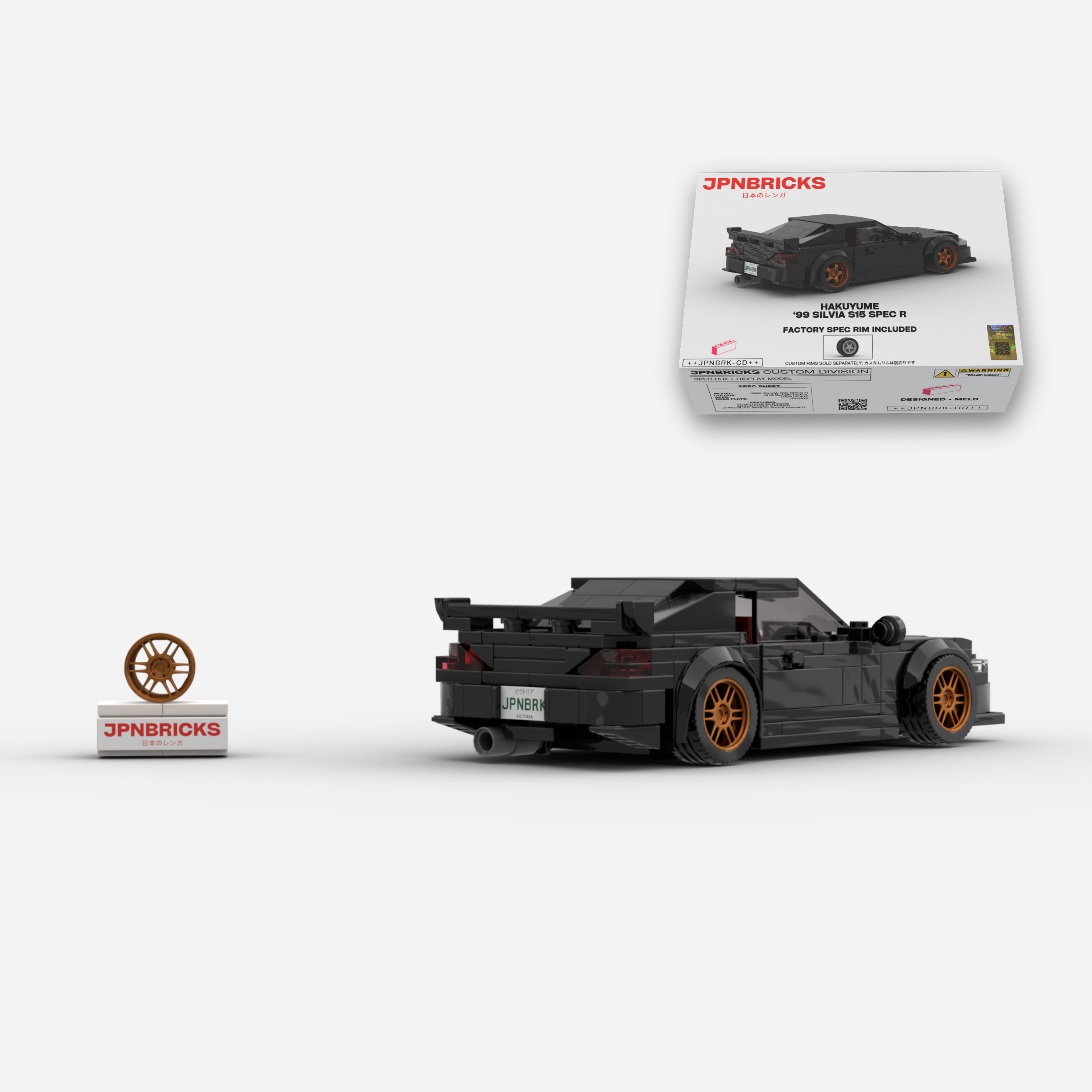 1999 Silvia S15 Spec R KH3 Black Brick Car Model Kit