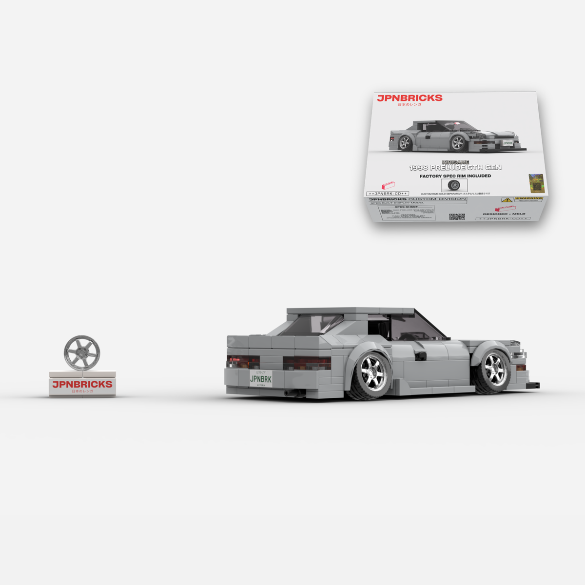 1998 Prelude 5th Gen VTi-R NH623M Grey Brick Car Model Kit