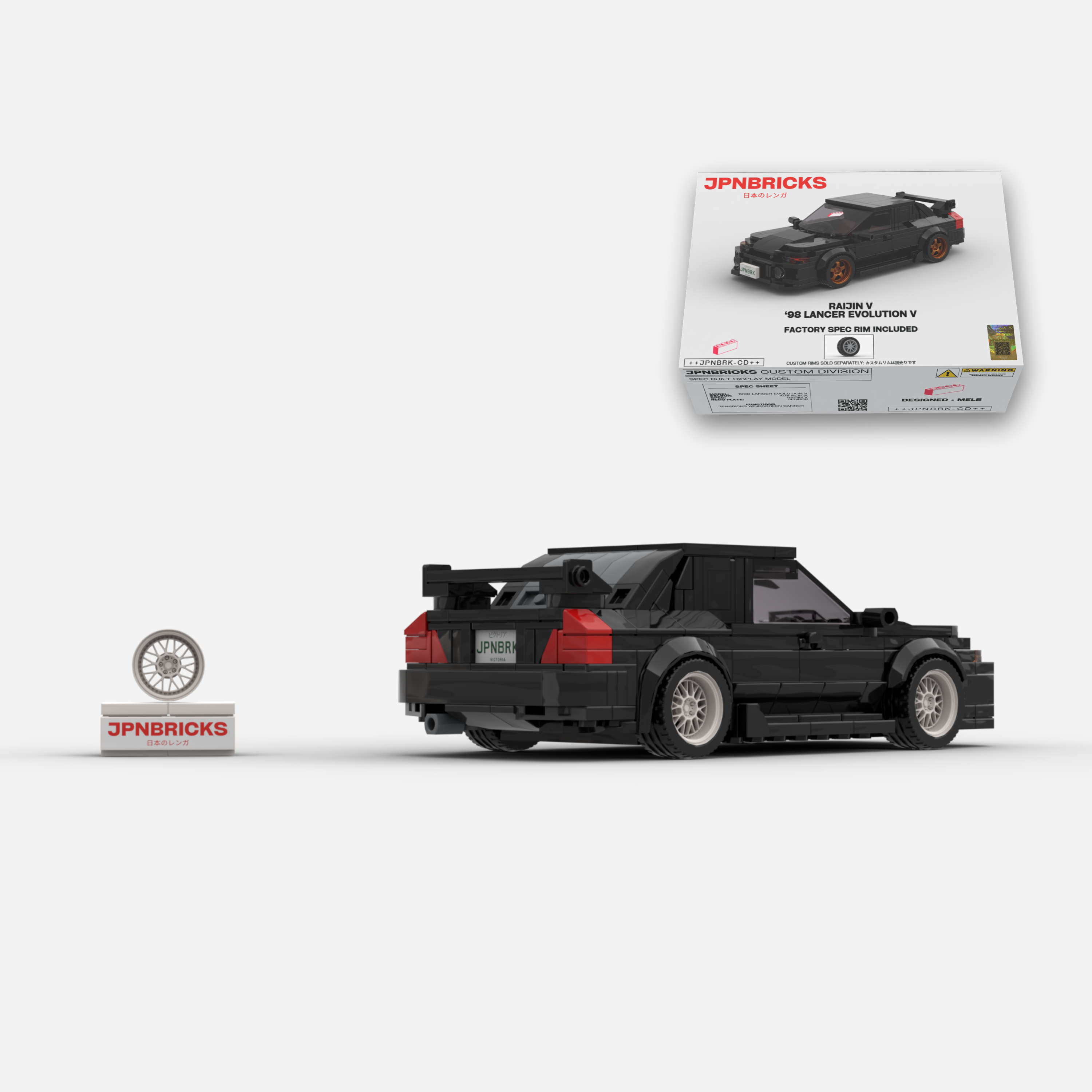 1998 Lancer Evolution V X08 Black Brick Car Model Kit