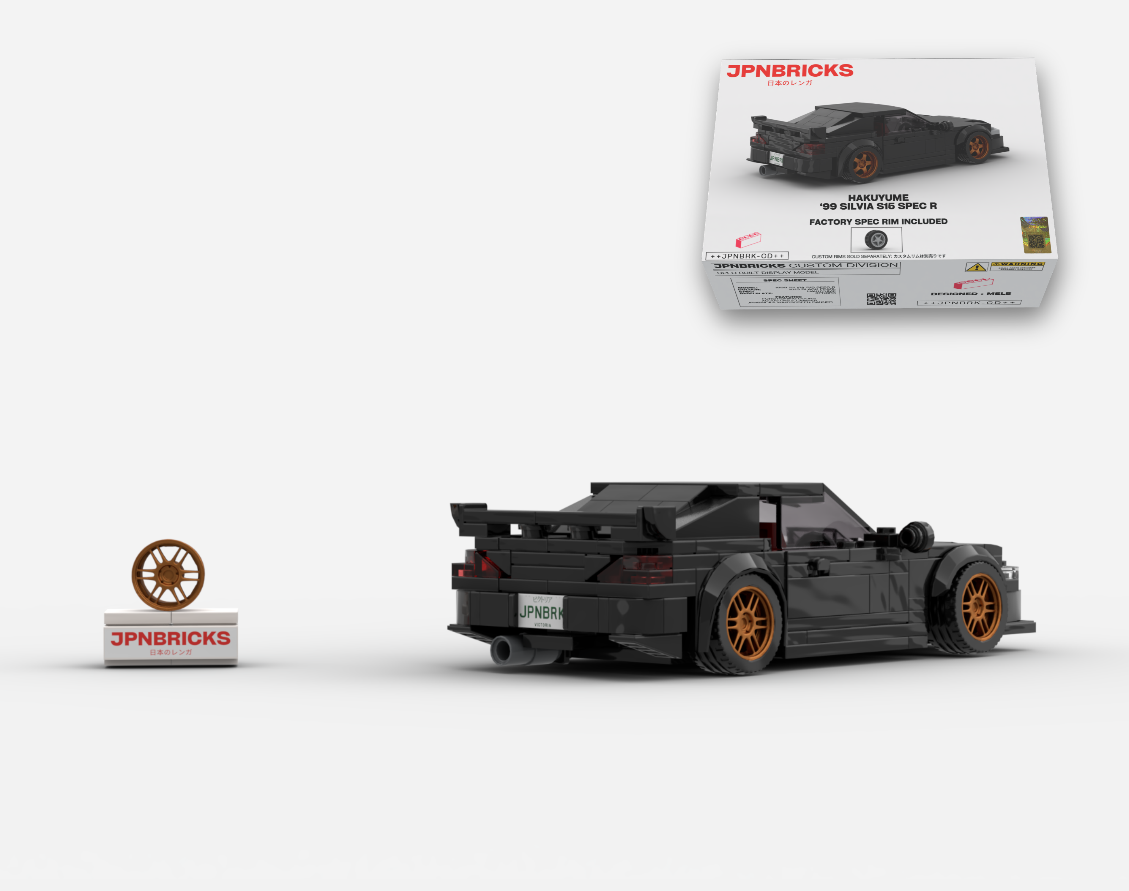 1999 SILVIA S15 SPEC R KH3 BLACK BRICK CAR MODEL KIT