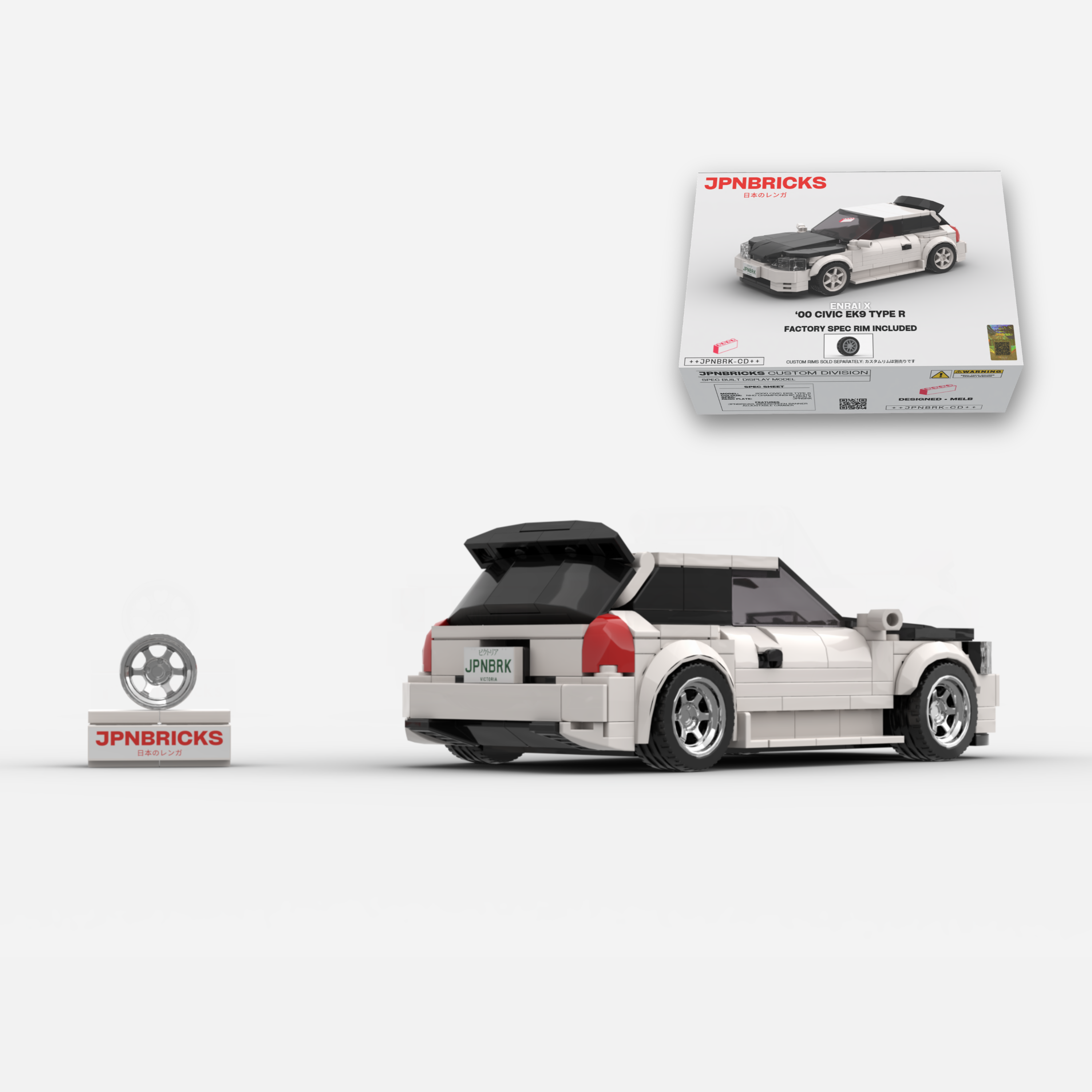 2000 Civic EK9 Type R NH0 Championship White Brick Car Model Kit