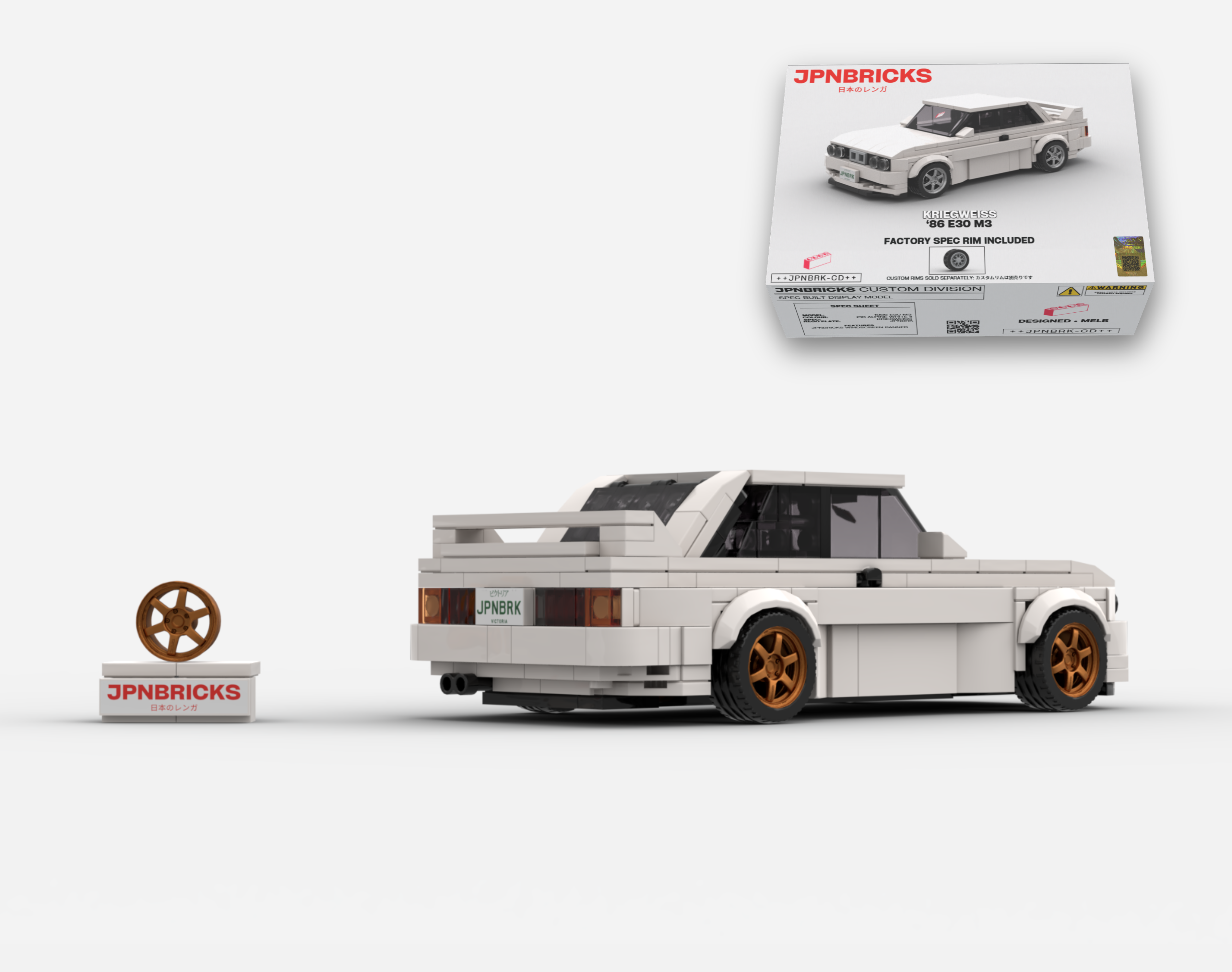 1986 E30 M3 218 ALPINE WHITE BRICK CAR MODEL KIT