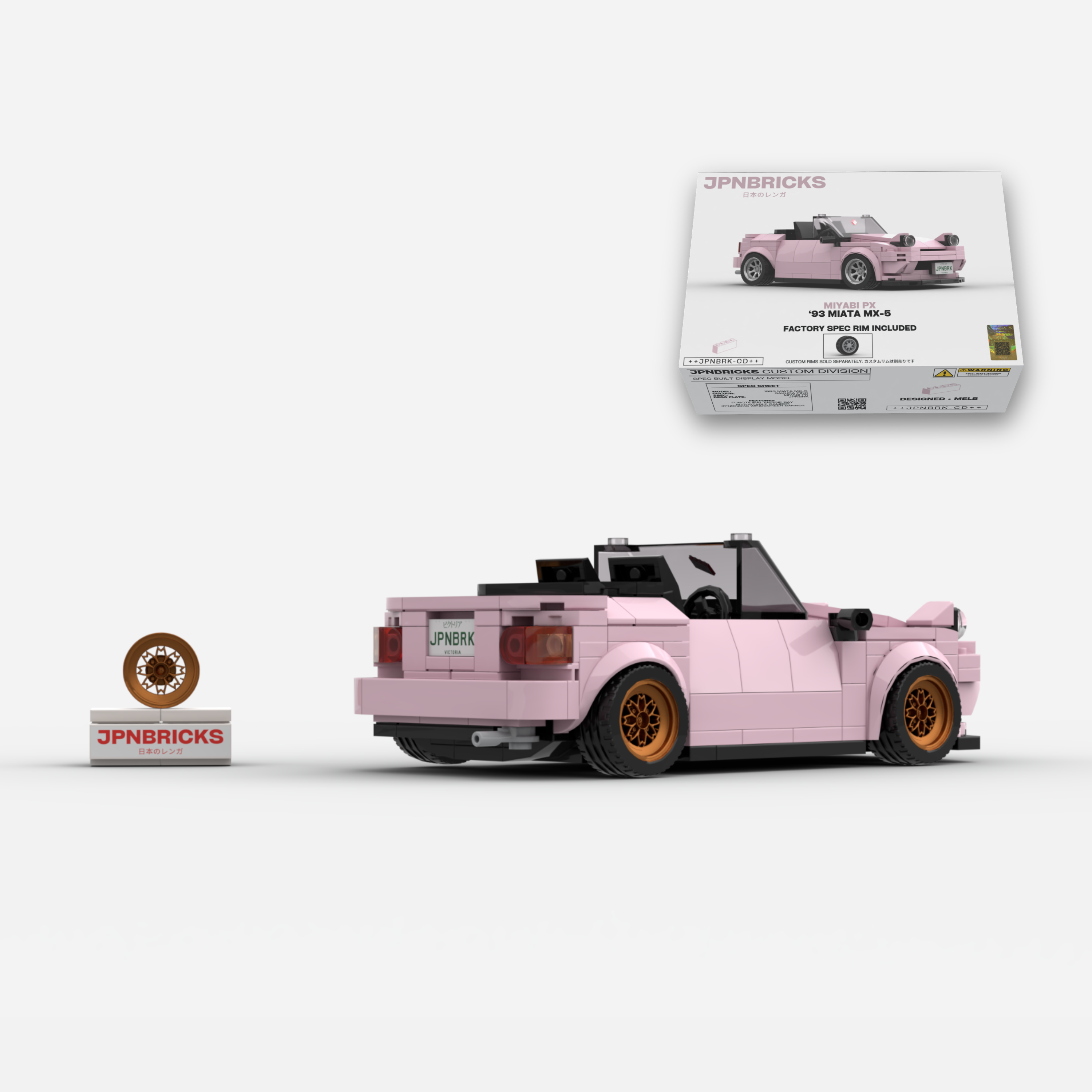 1993 Miata MX-5 Sakura Pink Brick Car Model Kit