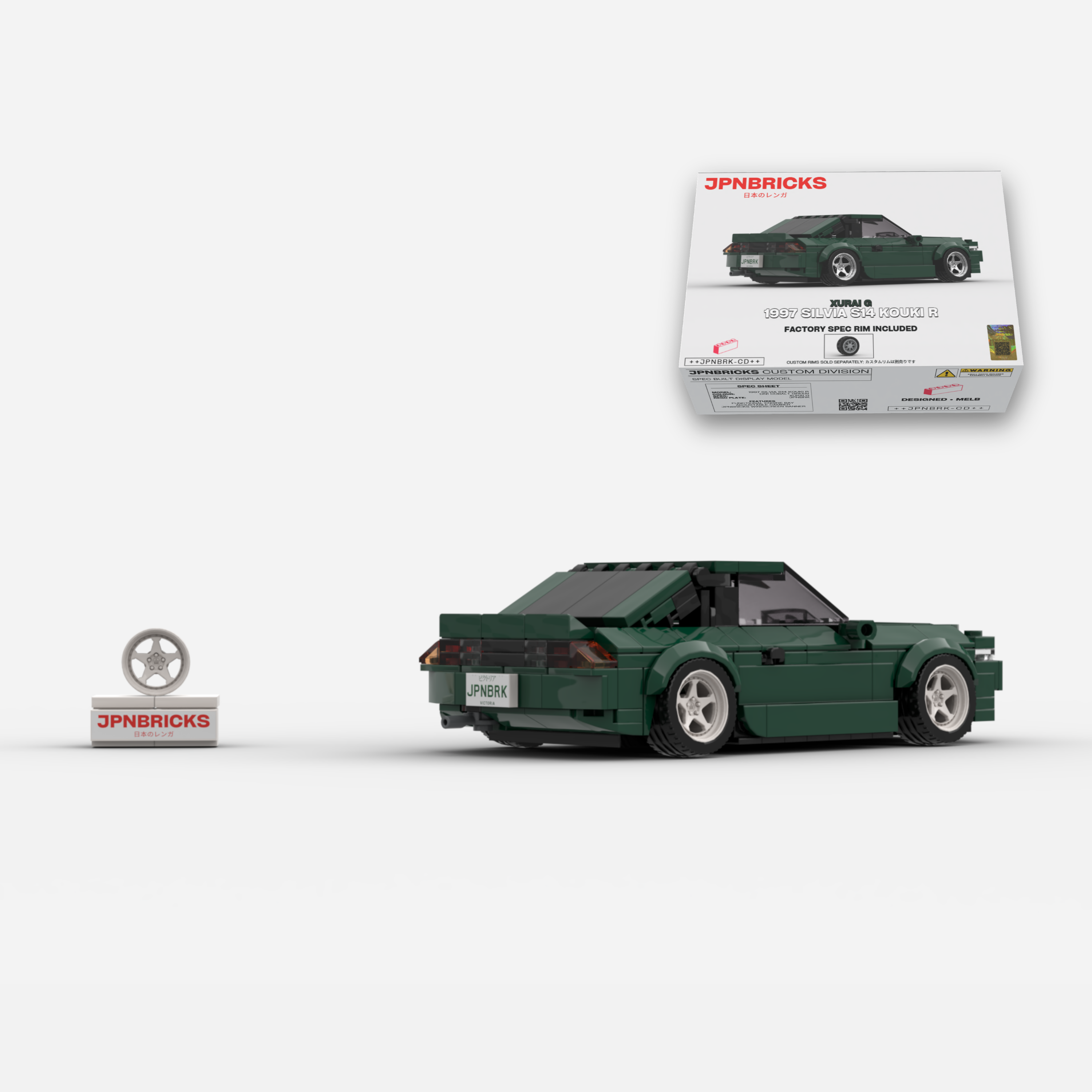 [PRE-ORDER] 1997 Silvia S14 Kouki R DN1 Cobalt Green Brick Car Model Kit