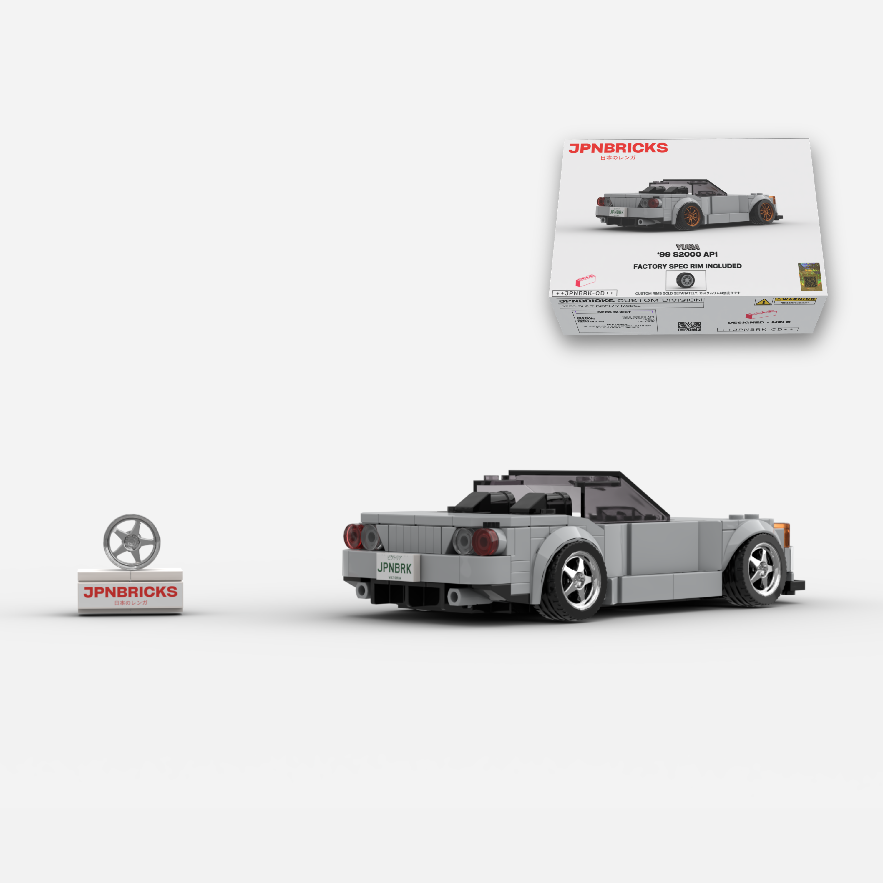 1999 S2000 AP1 NH-676M Grey Brick Car Model Kit