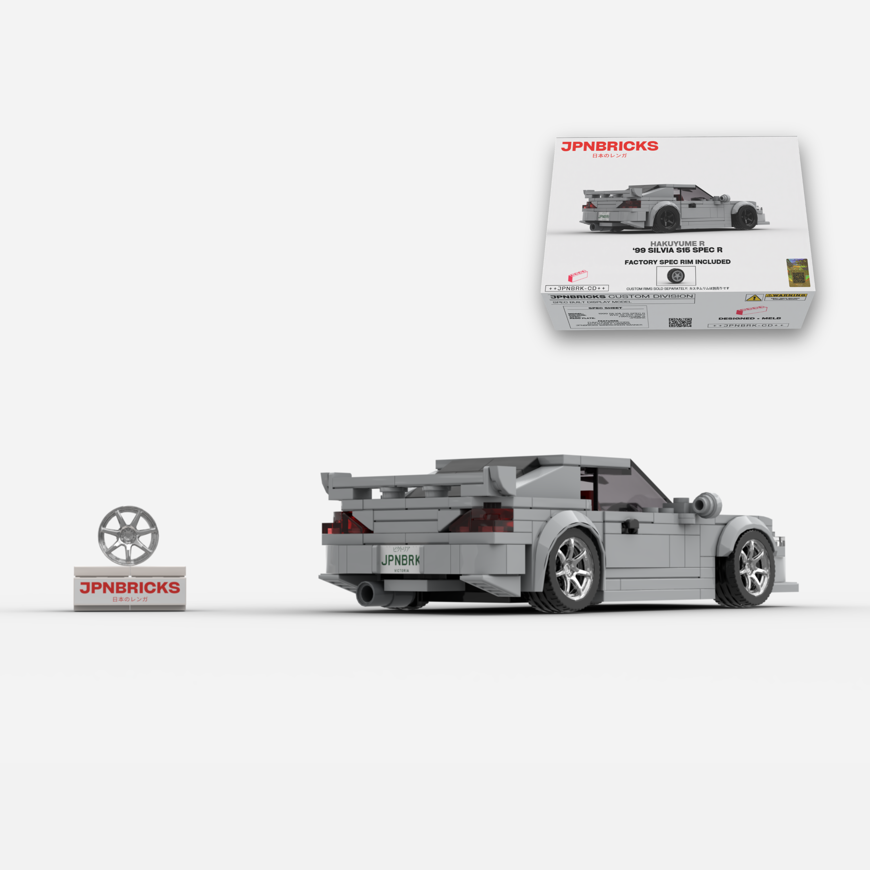 1999 Silvia S15 Spec R WV2 Nardo Brick Car Model Kit