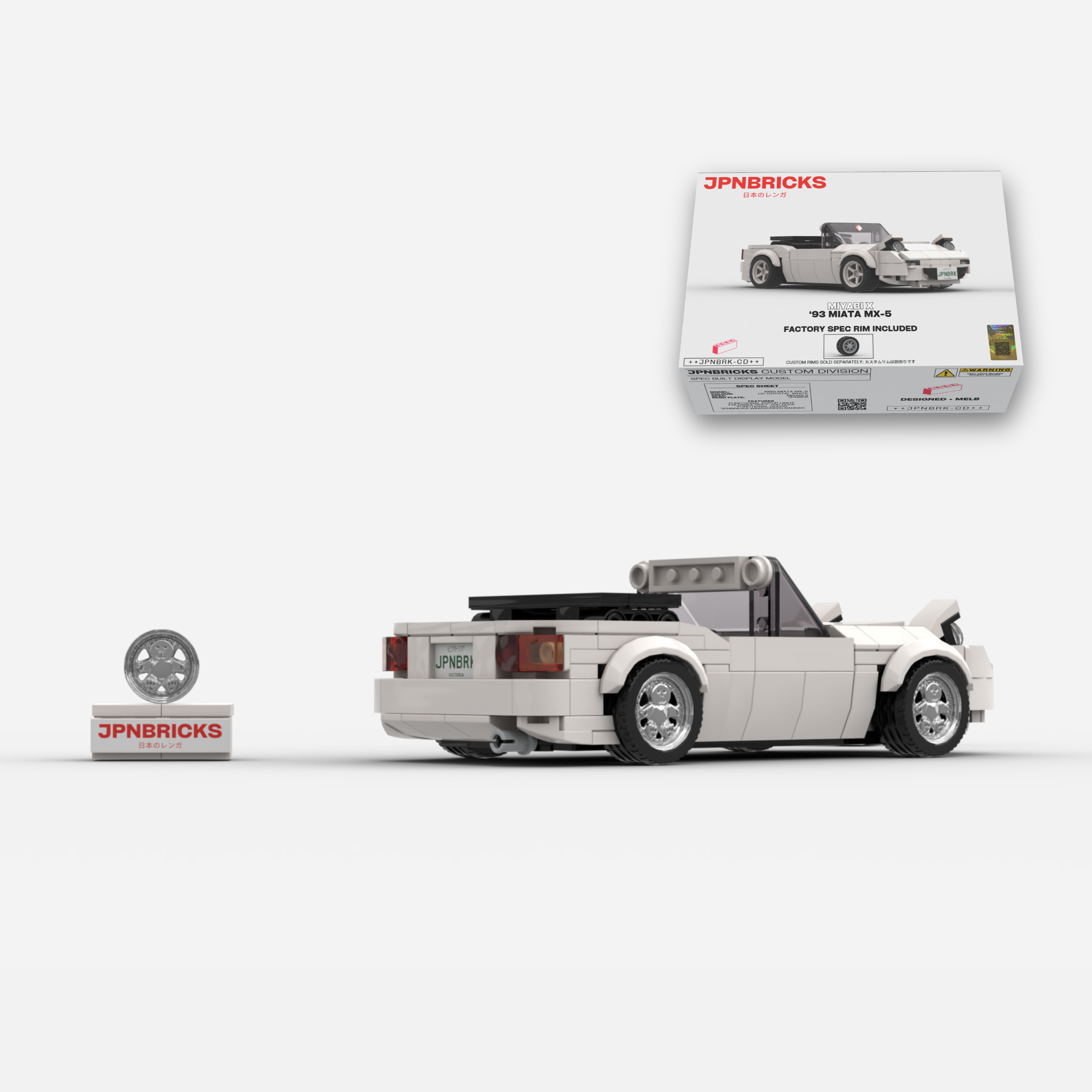 1993 Miata MX-5 UC Crystal White Brick Car Model Kit