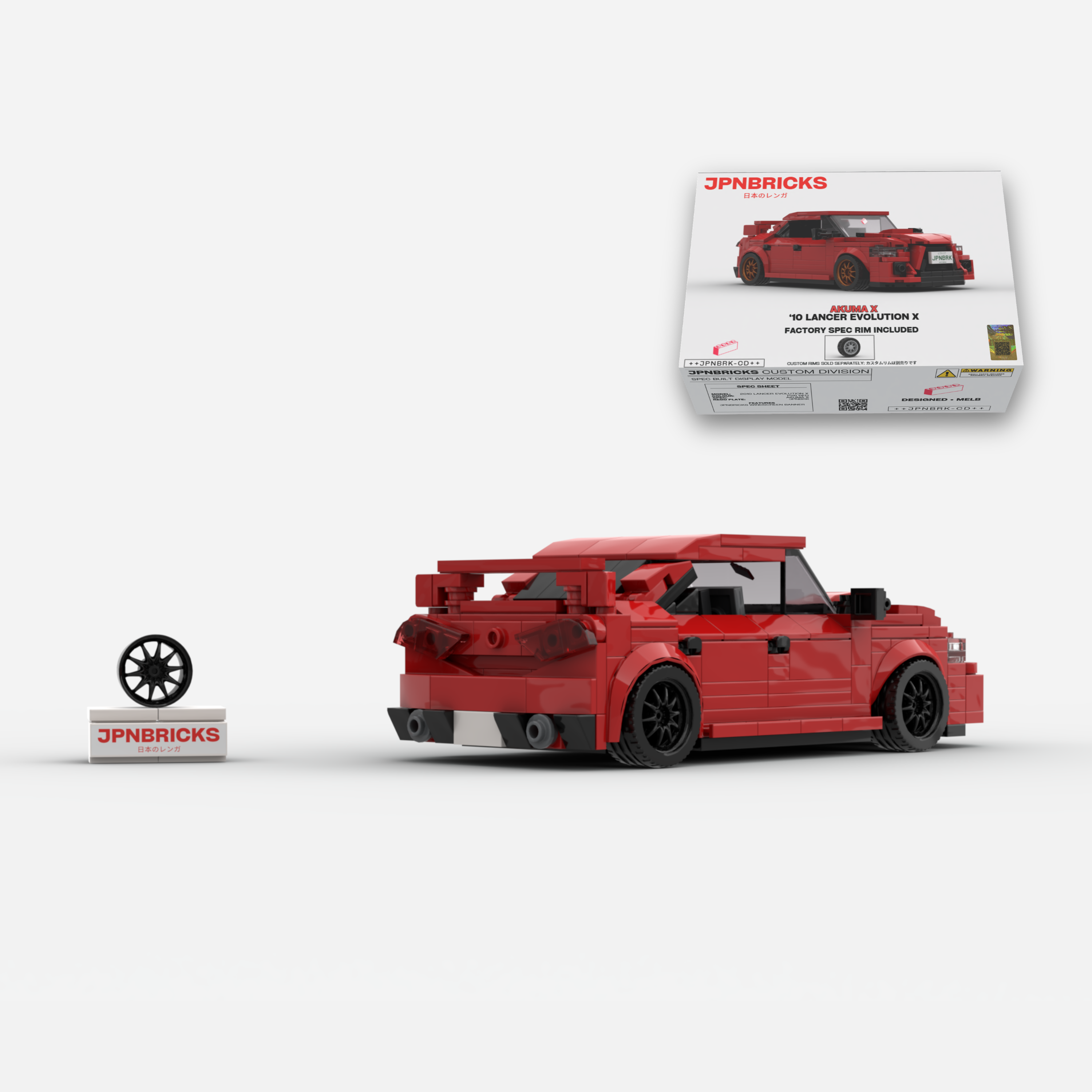 2008 Lancer Evolution X P26 Red Brick Car Model Kit