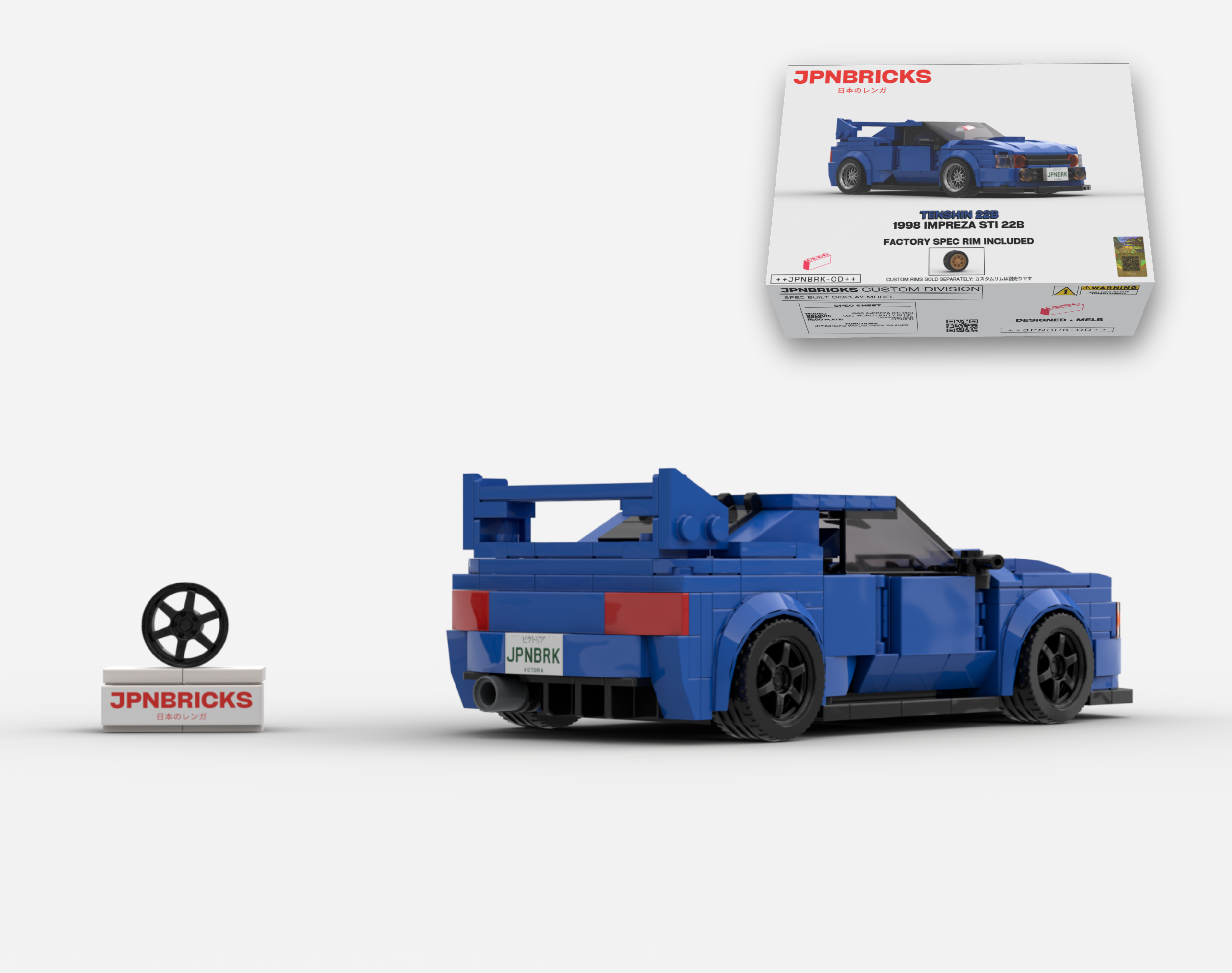 1998 IMPREZA STI 22B 02C WORLD RALLY BLUE BRICK CAR MODEL KIT