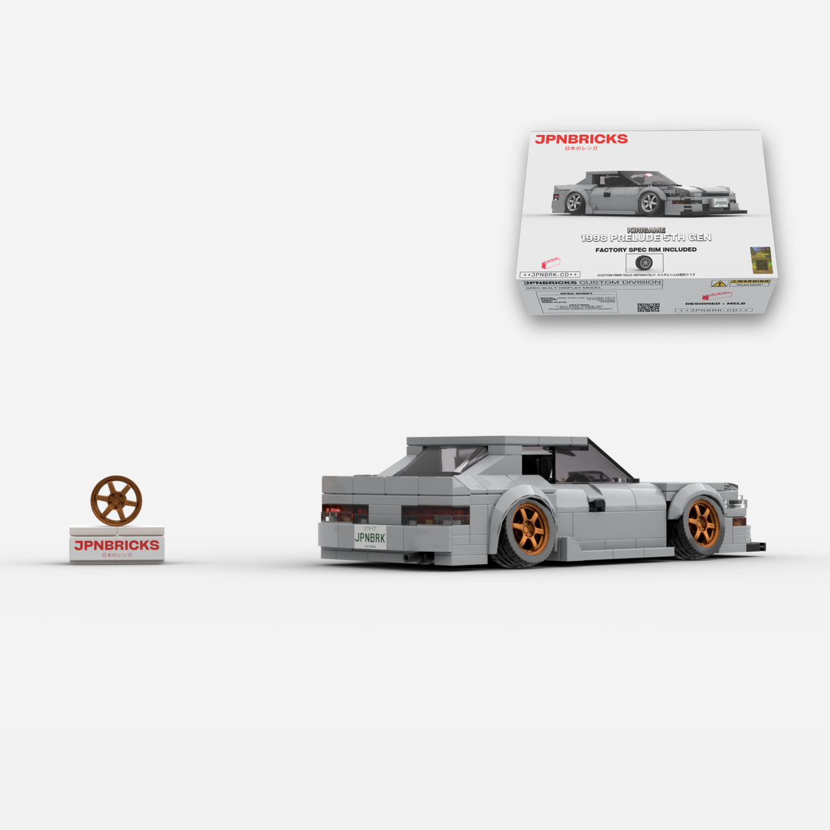 1998 Prelude 5th Gen VTi-R NH623M Grey Brick Car Model Kit