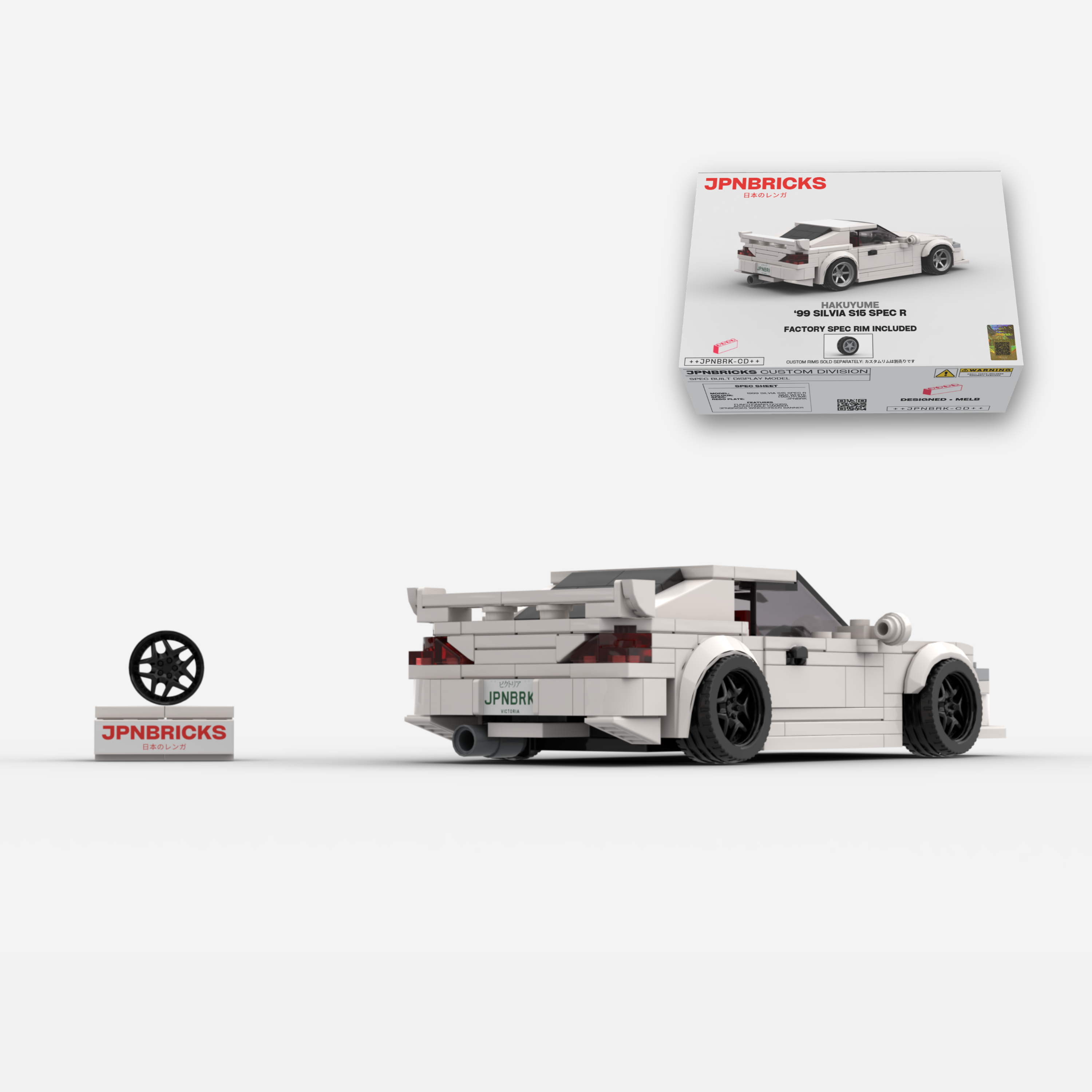 1999 SILVIA S15 SPEC R QM1 WHITE BRICK CAR MODEL KIT