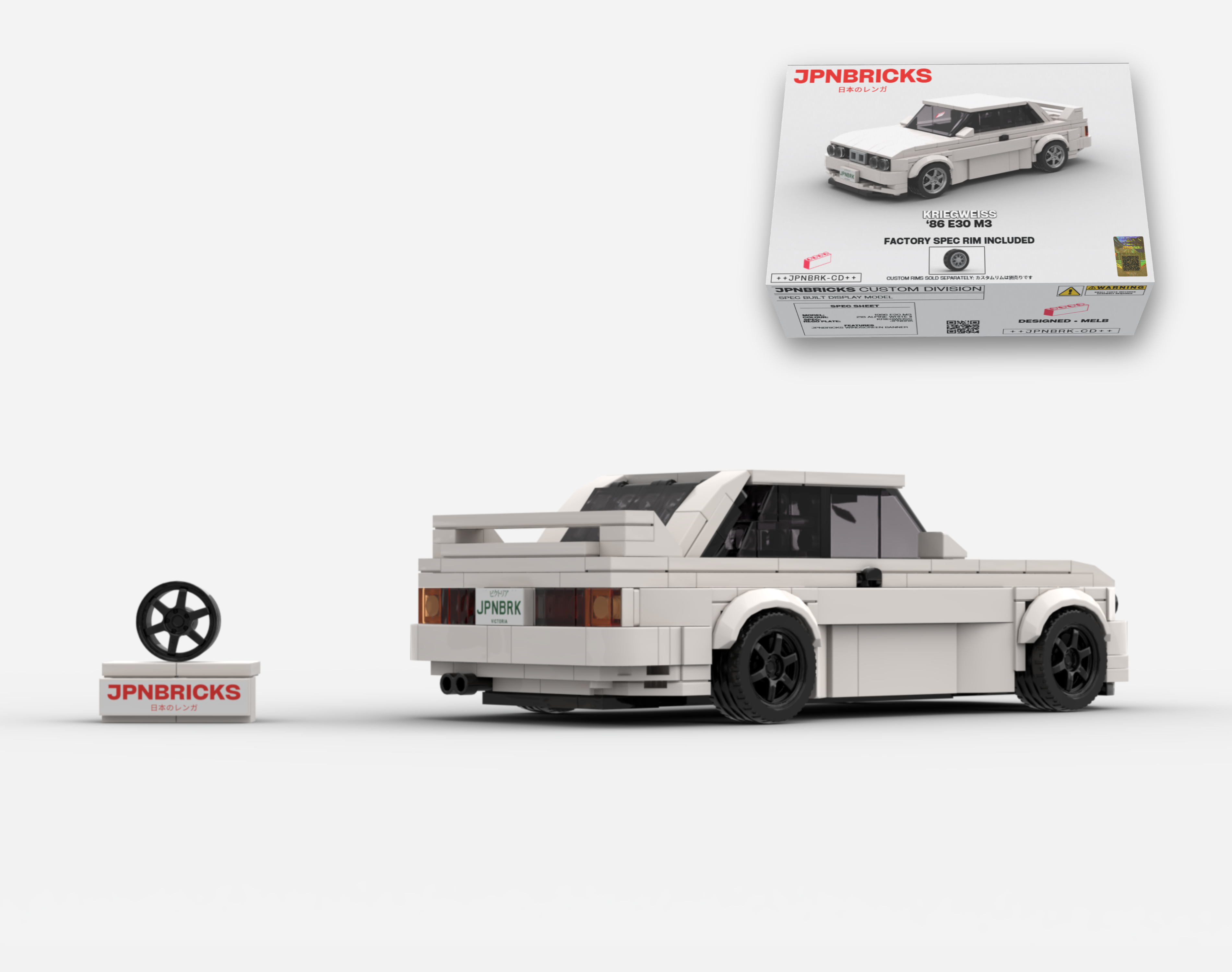 1986 E30 M3 218 ALPINE WHITE BRICK CAR MODEL KIT