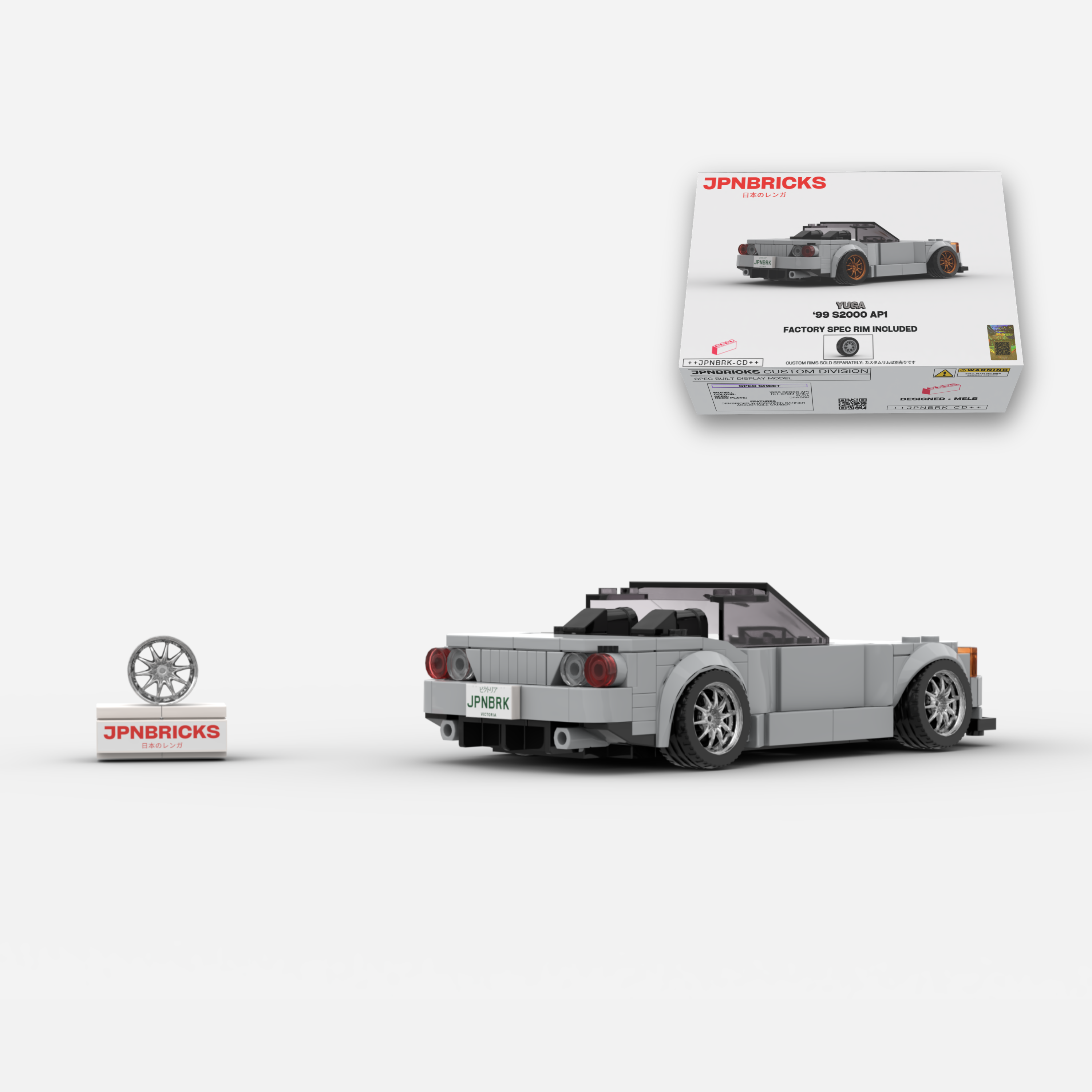 1999 S2000 AP1 NH-676M Grey Brick Car Model Kit