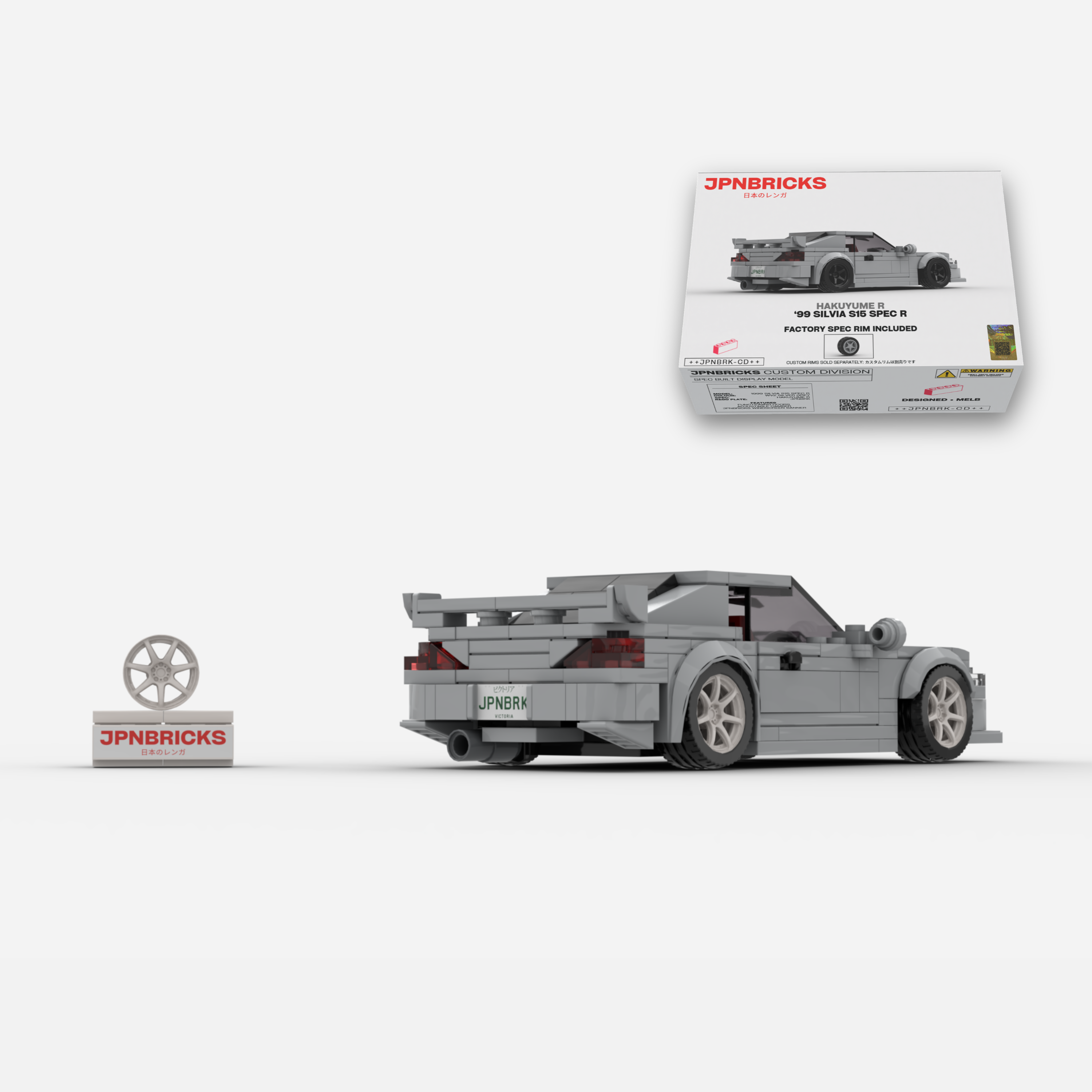 1999 Silvia S15 Spec R WV2 Nardo Brick Car Model Kit