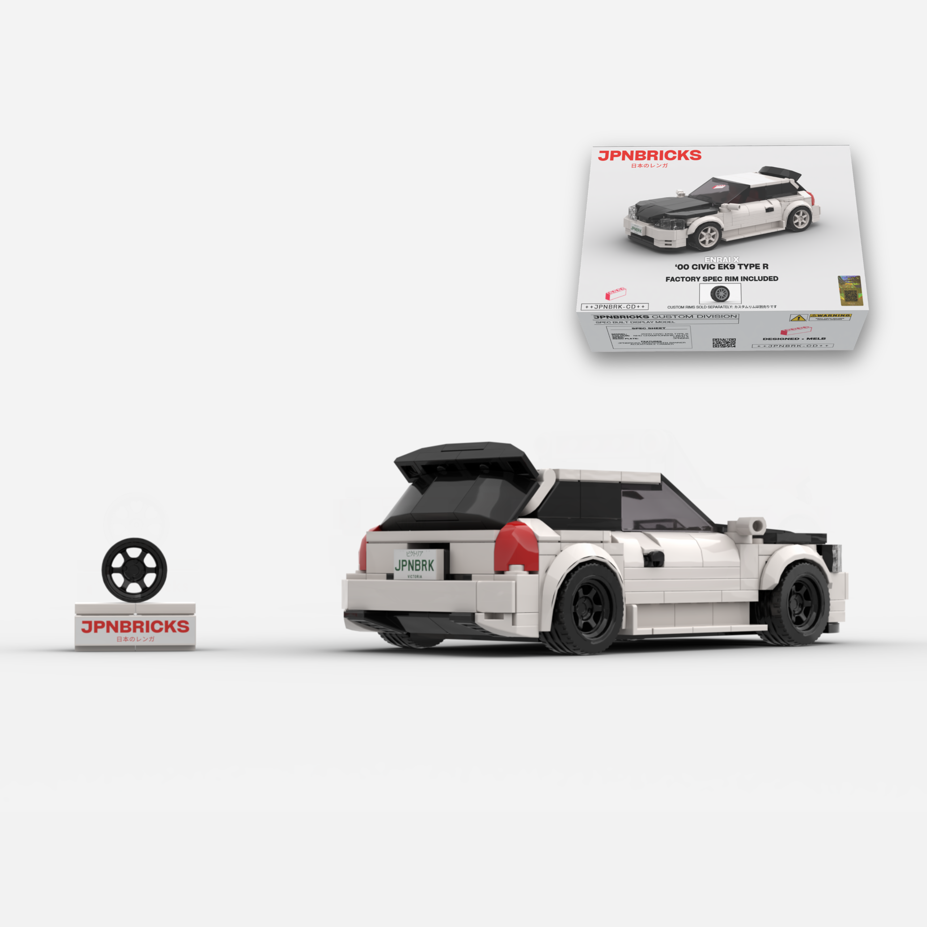 2000 Civic EK9 Type R NH0 Championship White Brick Car Model Kit