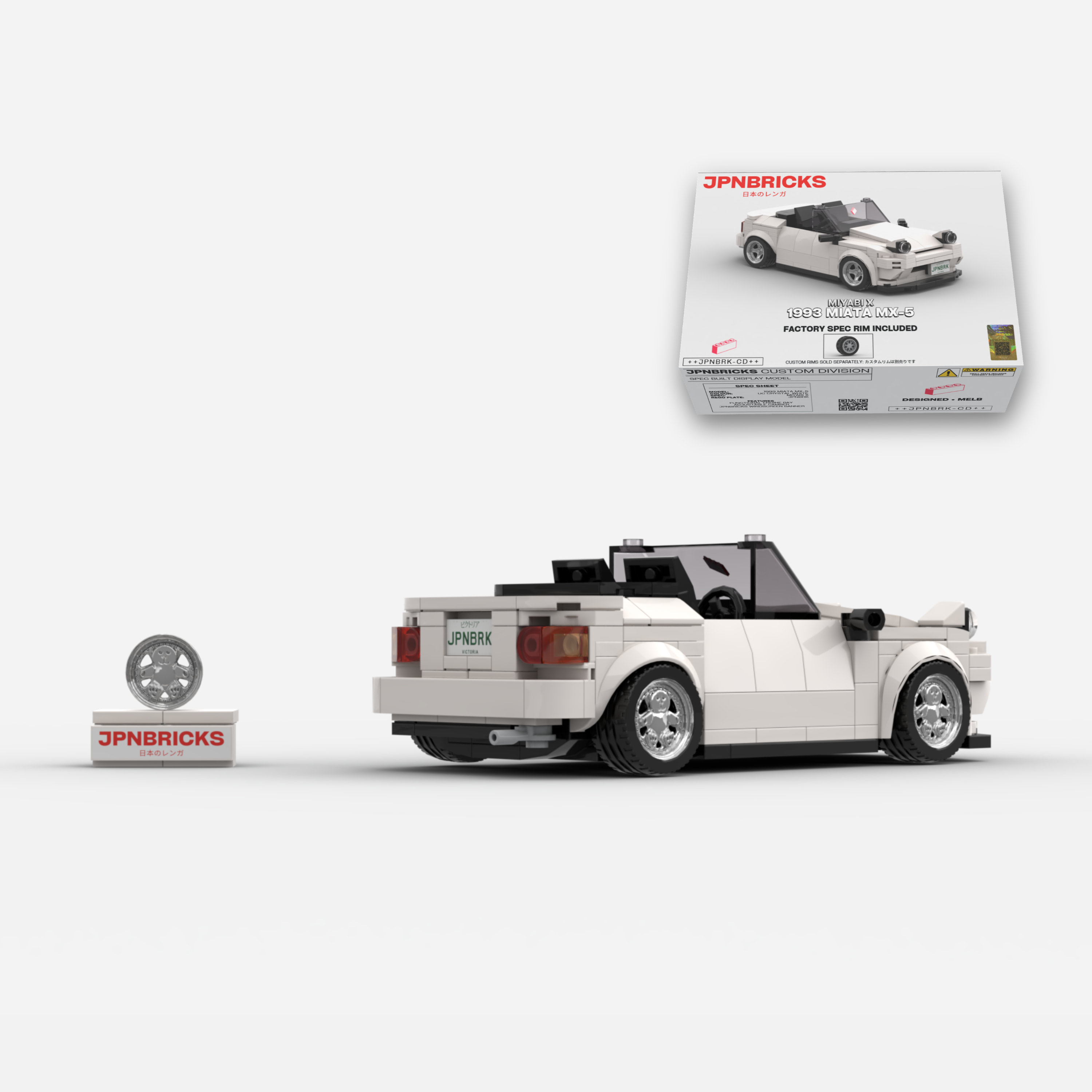 1993 Miata MX-5 UC Crystal White Brick Car Model Kit