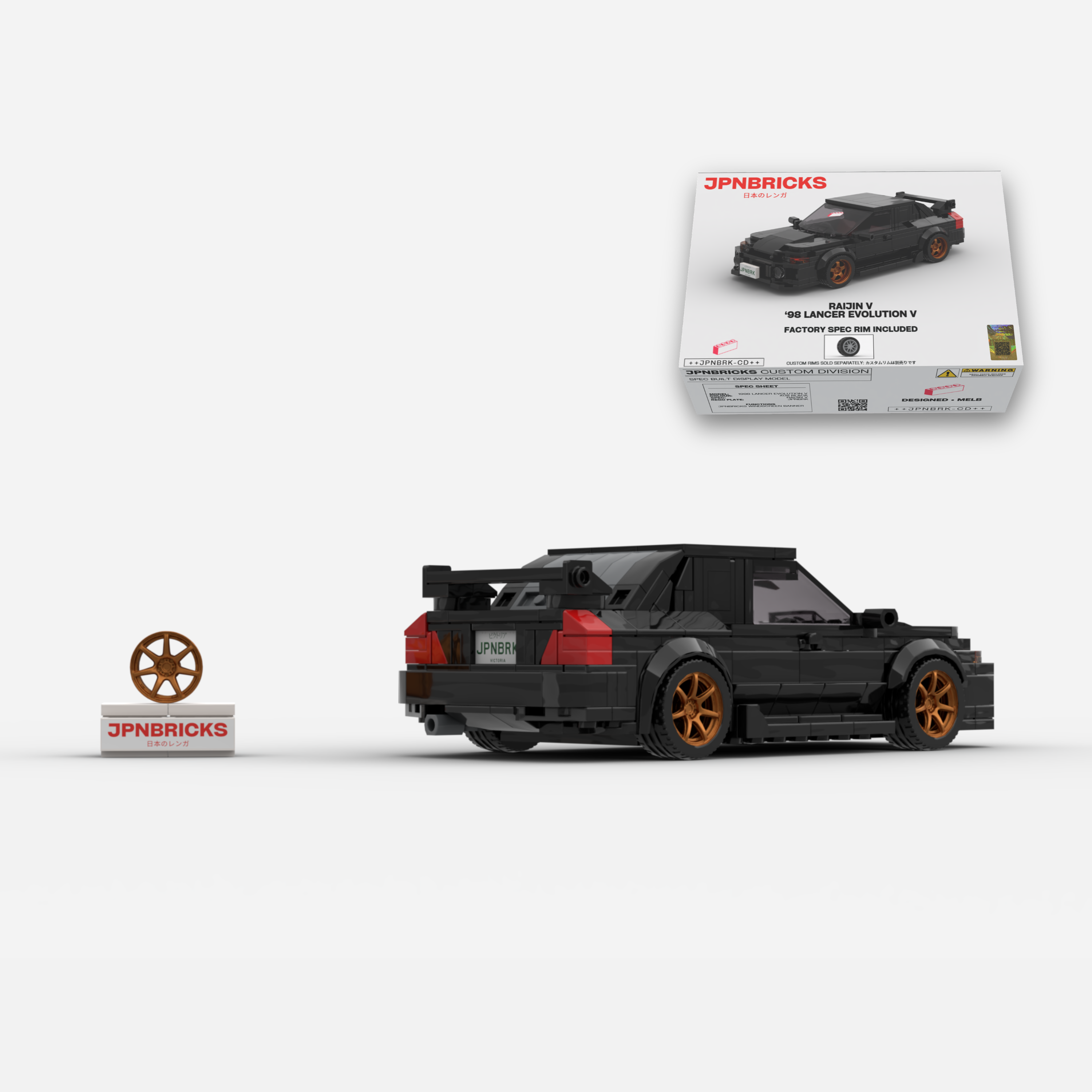 1998 Lancer Evolution V X08 Black Brick Car Model Kit