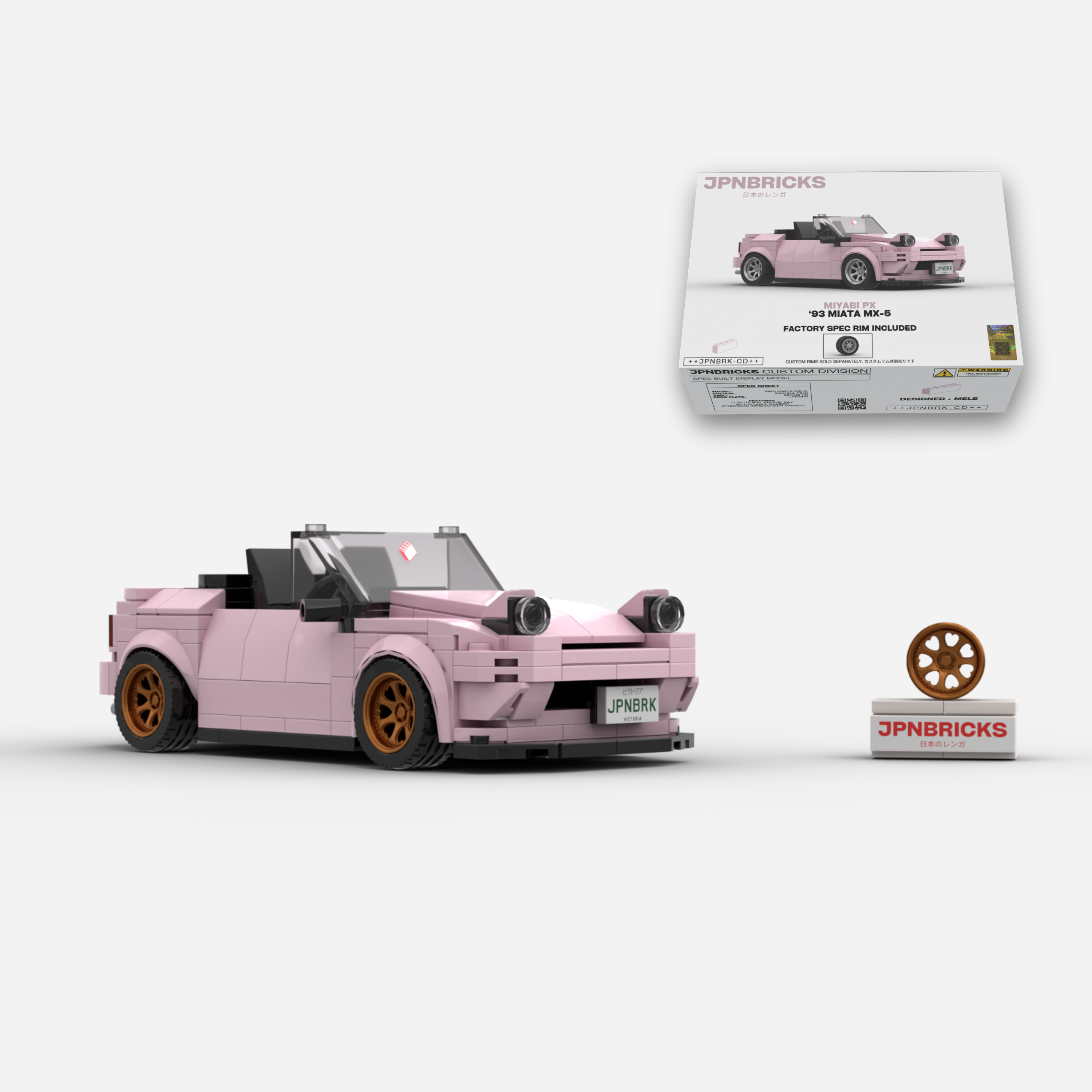 1993 Miata MX-5 Sakura Pink Brick Car Model Kit