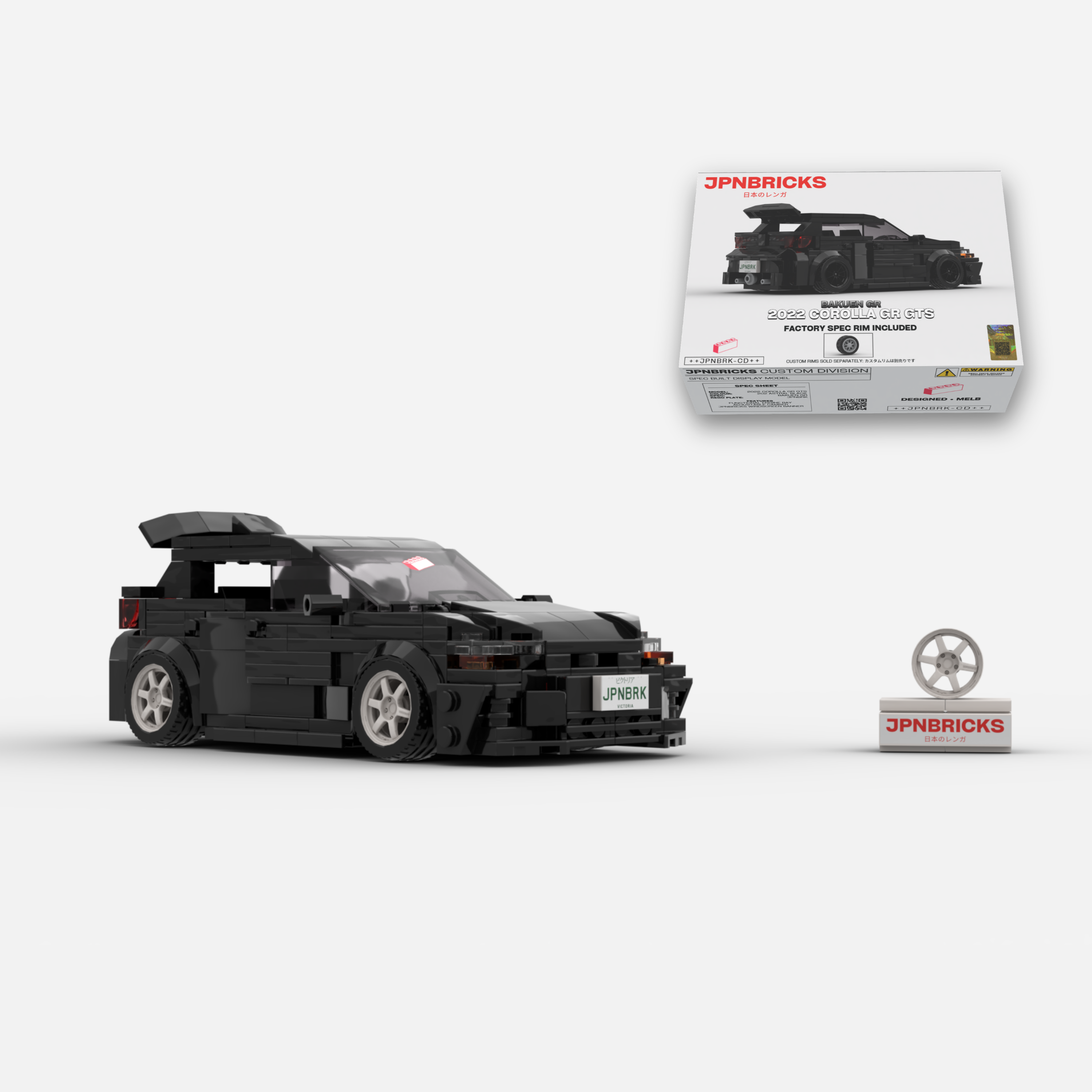[PRE-ORDER] 2022 Corolla GR GTS 202 Astral Black Brick Car Model Kit
