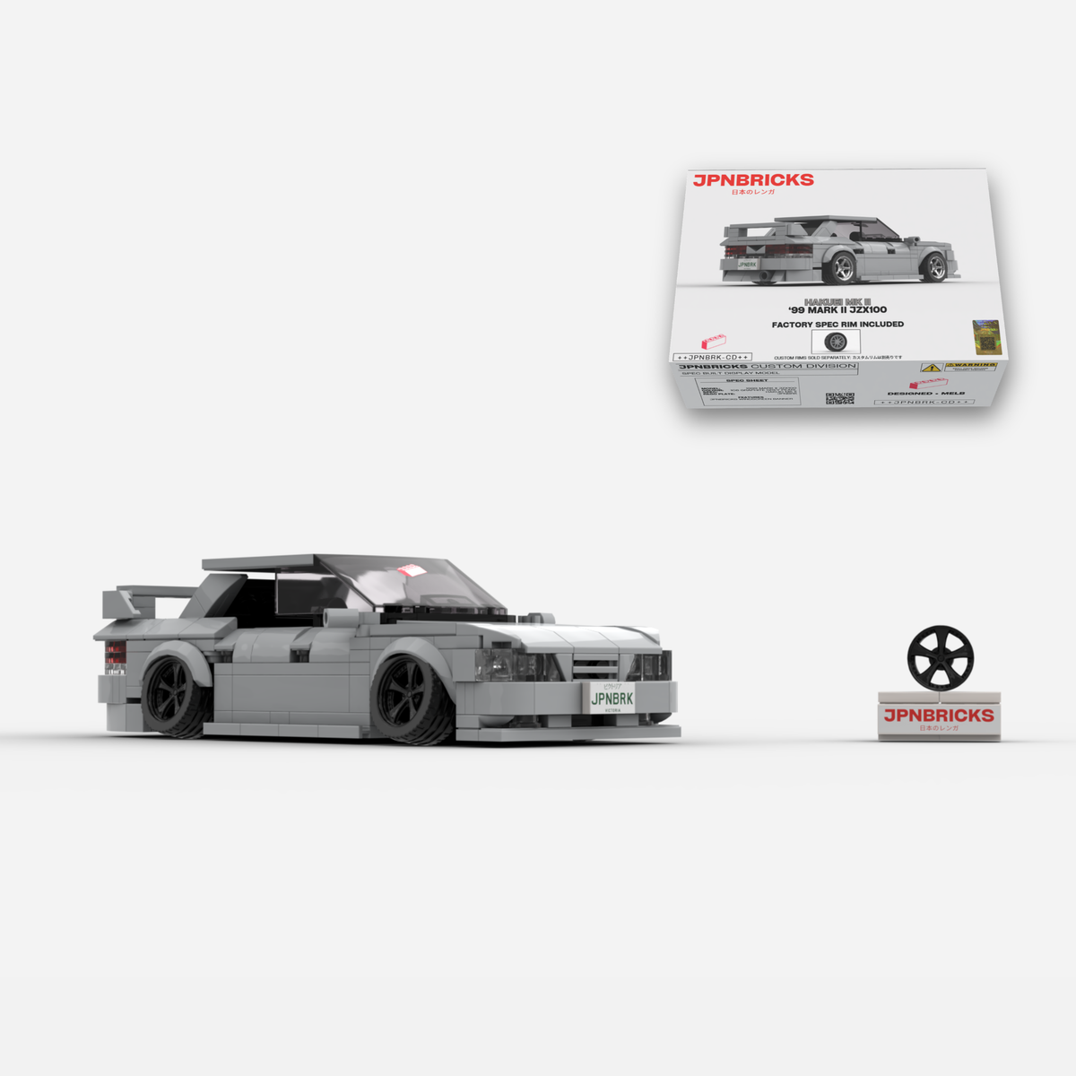 1999 Mark II JZX100 1C6 Grey Brick Car Model Kit