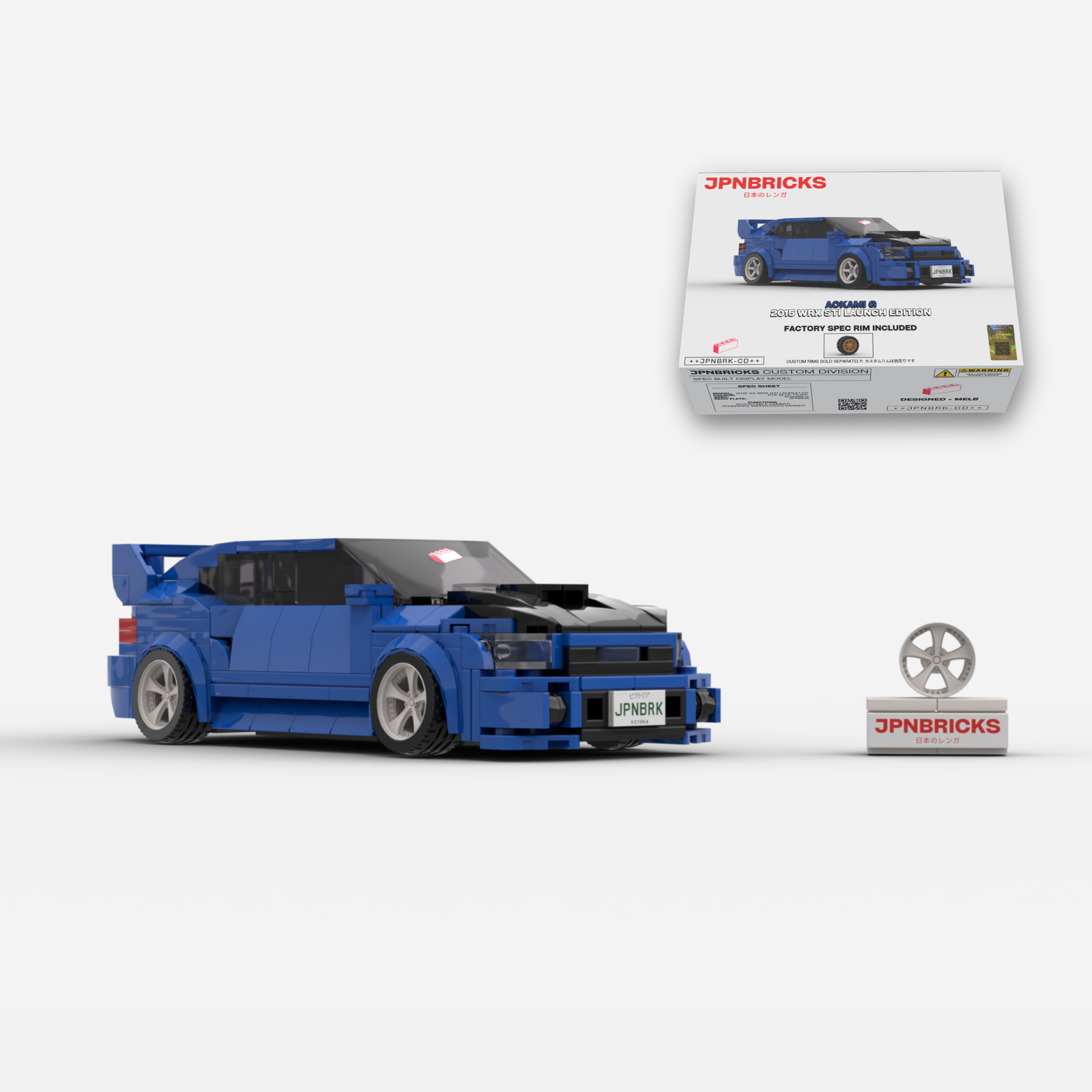 2015 WRX STI Launch Edition K7X Blue Brick Car Model Kit