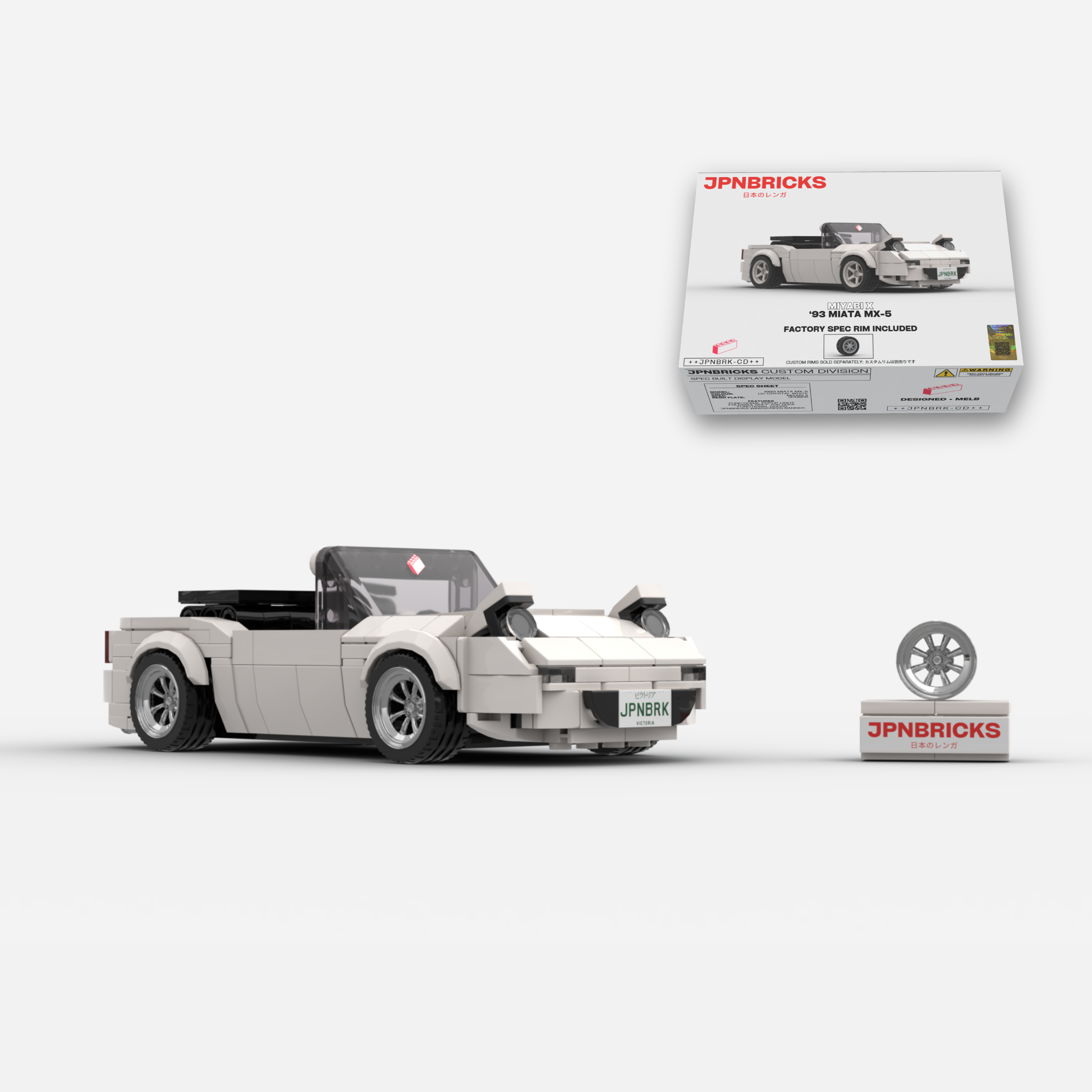 1993 MIATA MX-5 UC CRYSTAL WHITE BRICK CAR MODEL KIT
