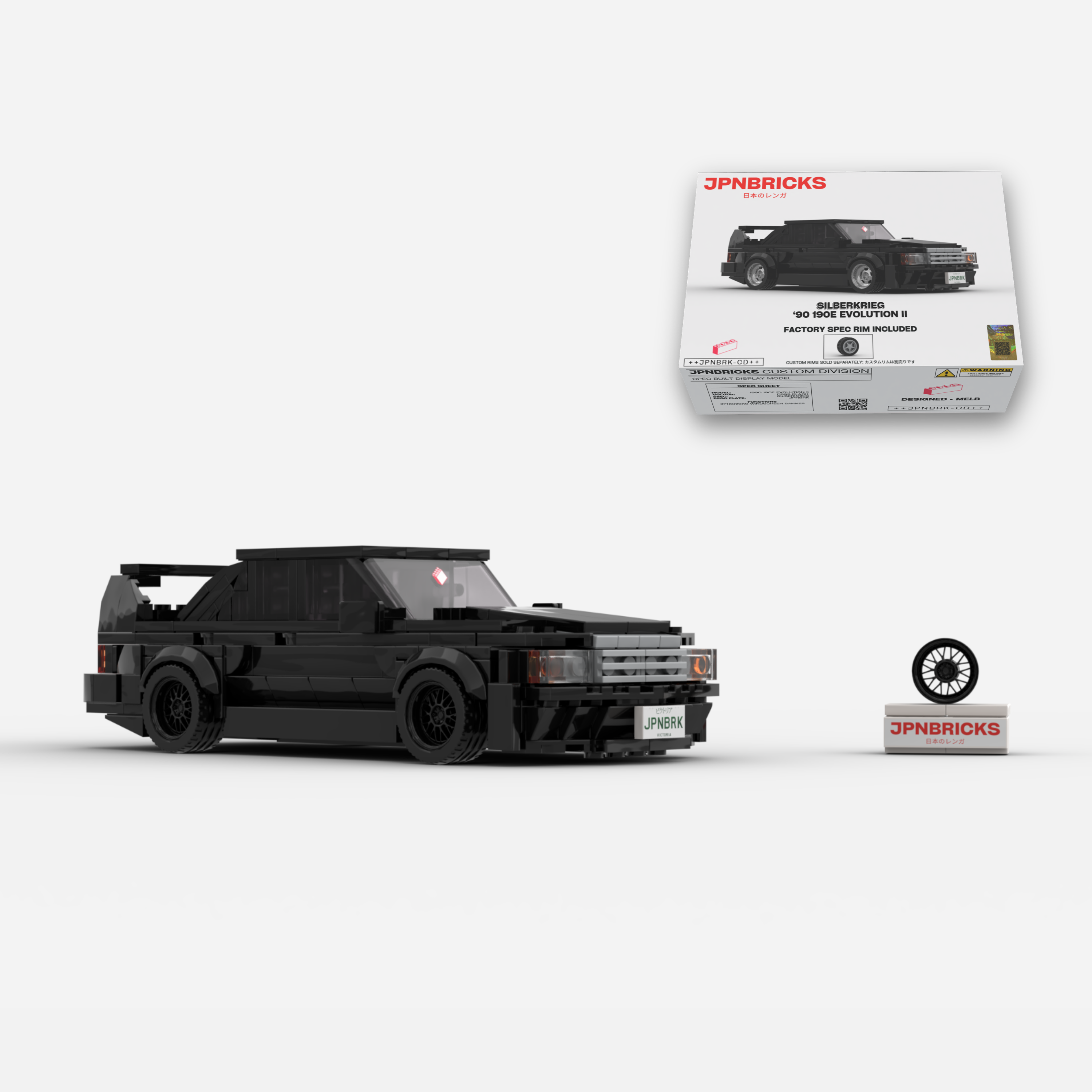 1990 190E EVOLUTION II DB99 BLACK BRICK CAR MODEL KIT