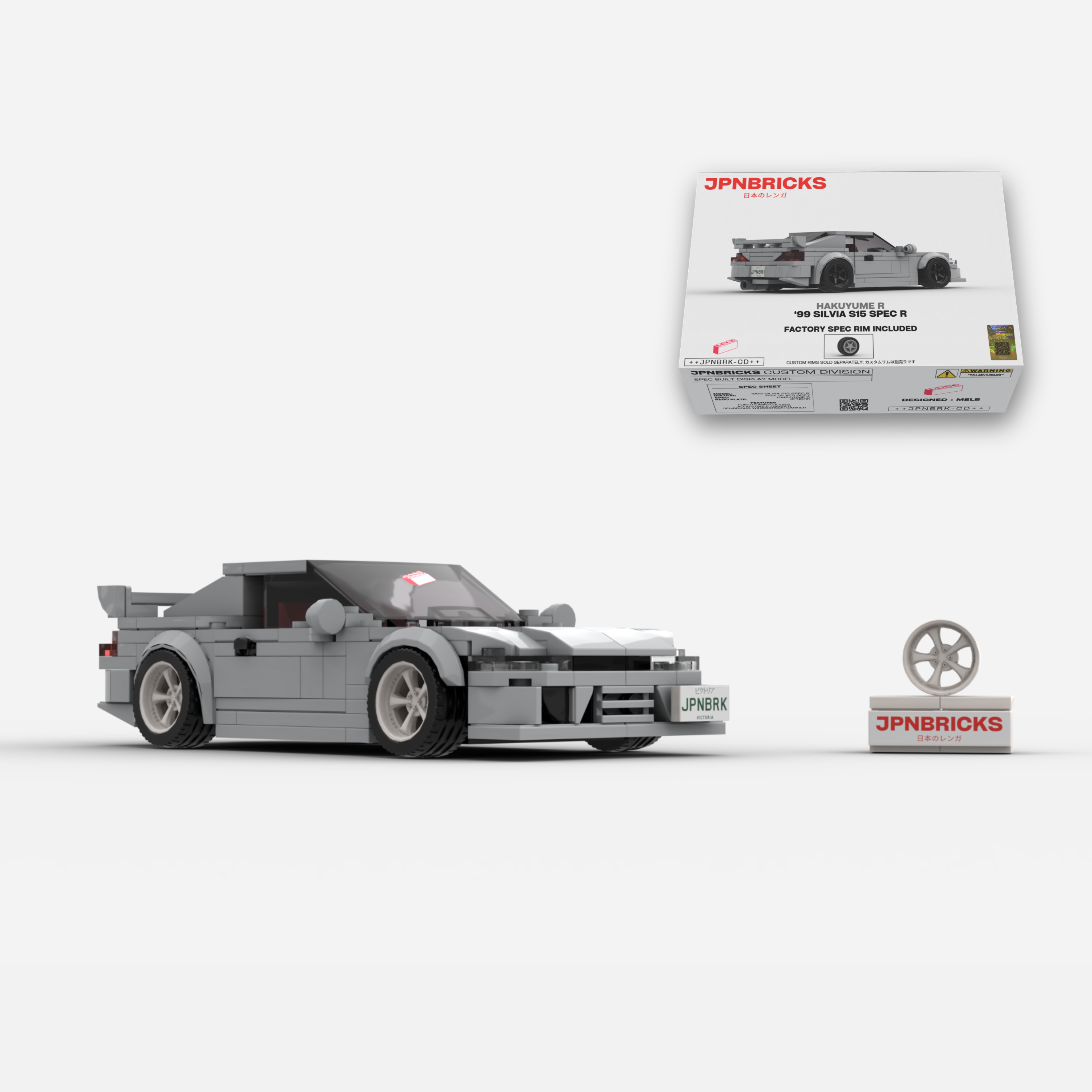 1999 Silvia S15 Spec R WV2 Nardo Brick Car Model Kit