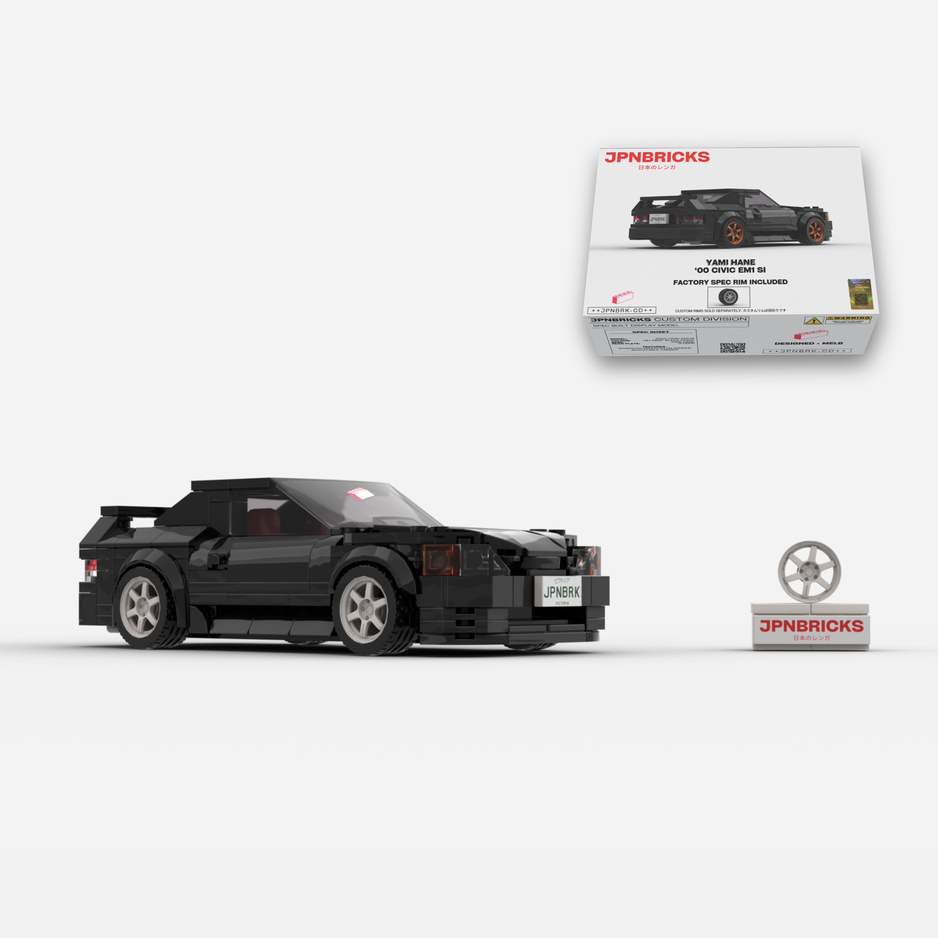 [PRE-ORDER] 2000 CIVIC EM1 SI COUPE NH-592P BLACK BRICK CAR MODEL KIT