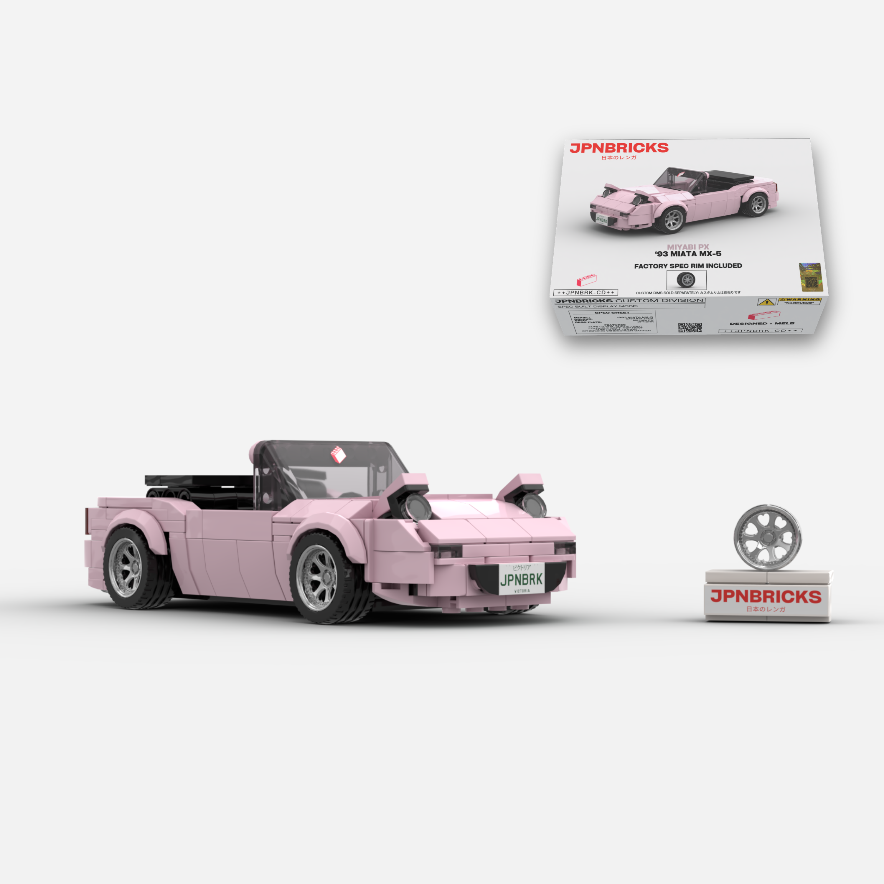 1993 Miata MX-5 Sakura Pink Brick Car Model Kit