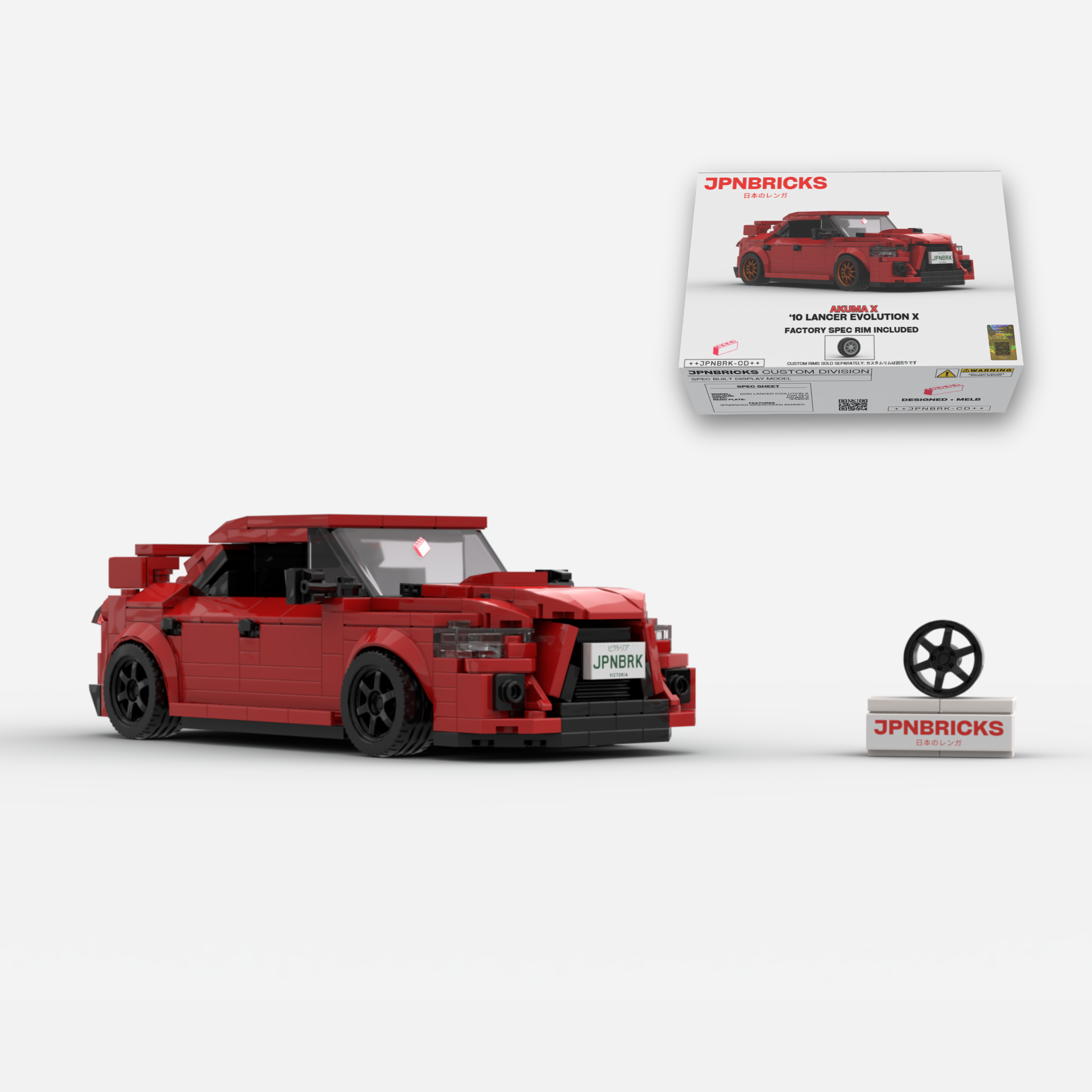2008 Lancer Evolution X P26 Red Brick Car Model Kit