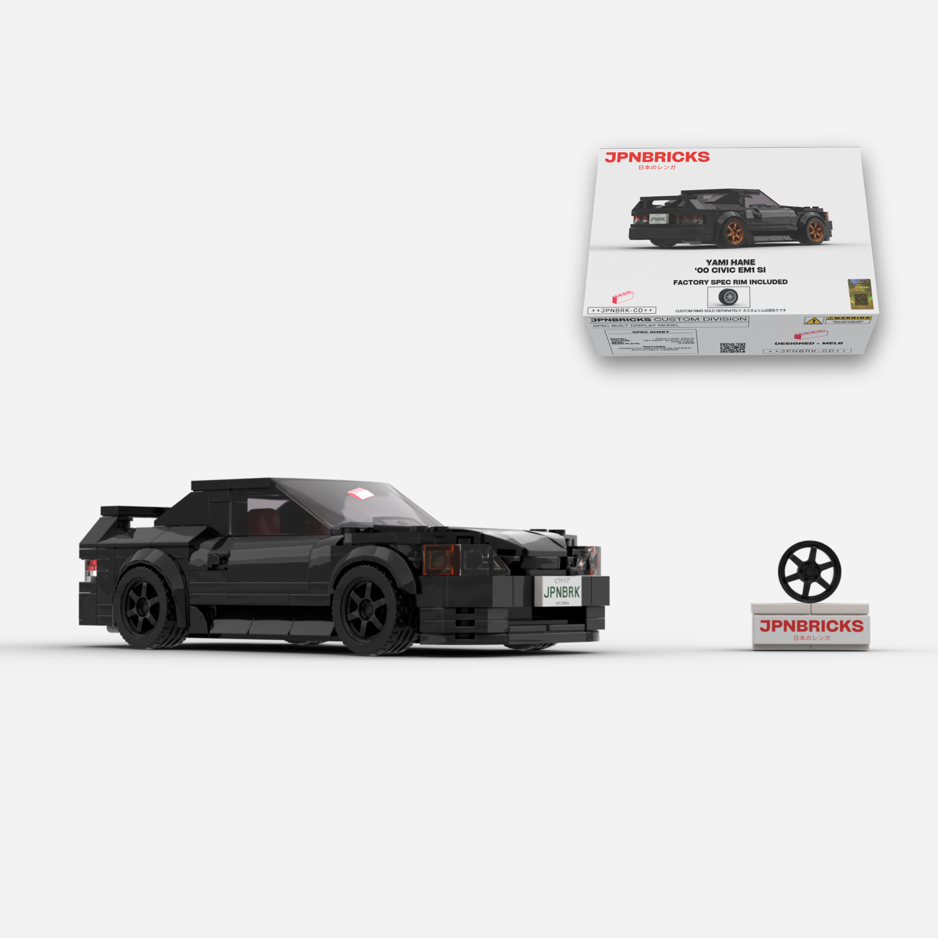 [PRE-ORDER] 2000 CIVIC EM1 SI COUPE NH-592P BLACK BRICK CAR MODEL KIT