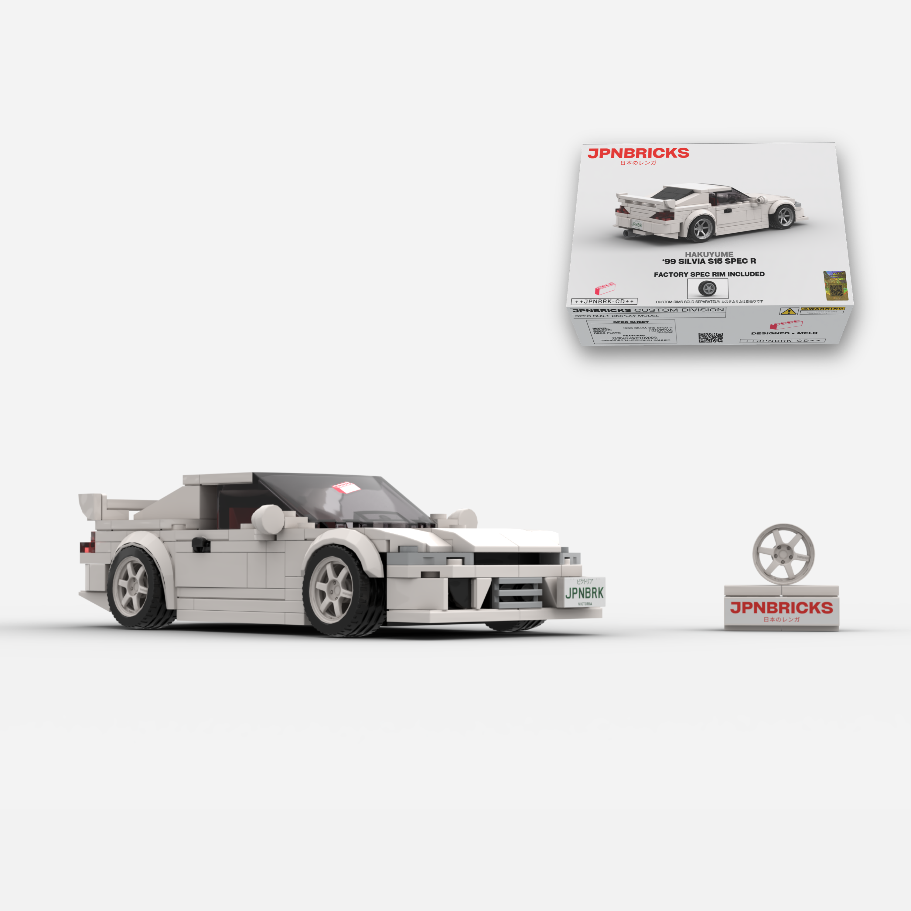 1999 SILVIA S15 SPEC R QM1 WHITE BRICK CAR MODEL KIT