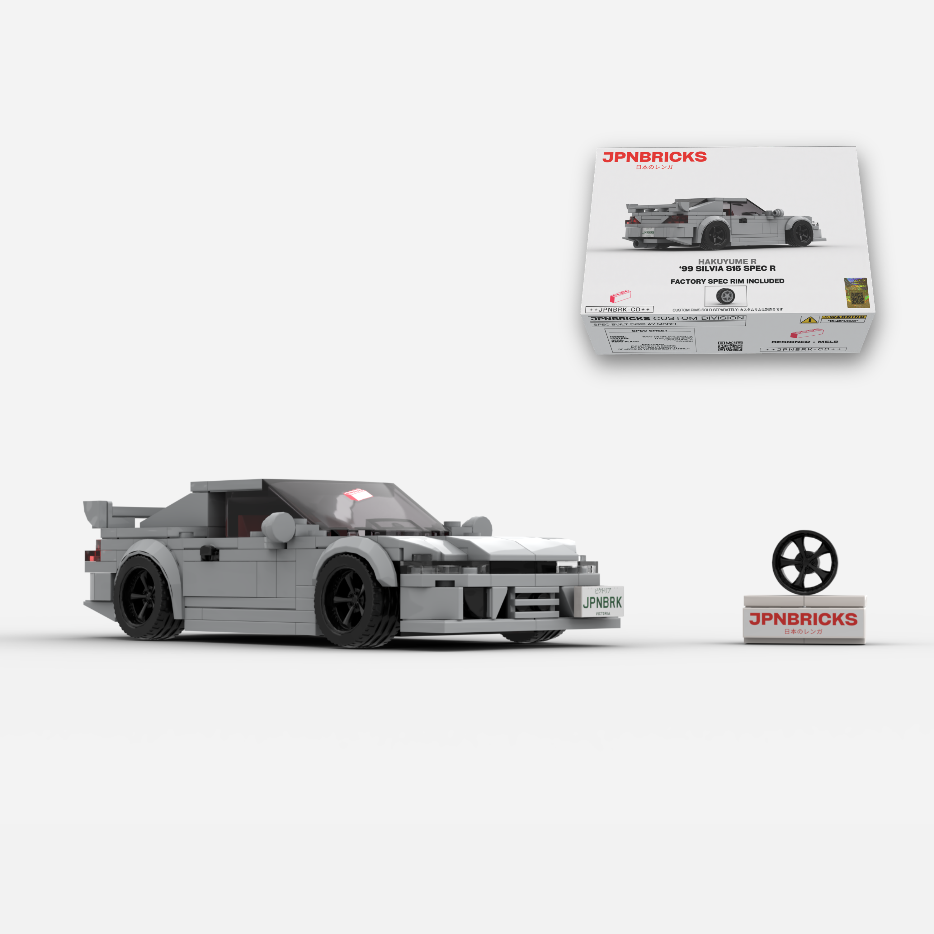 1999 Silvia S15 Spec R WV2 Nardo Brick Car Model Kit