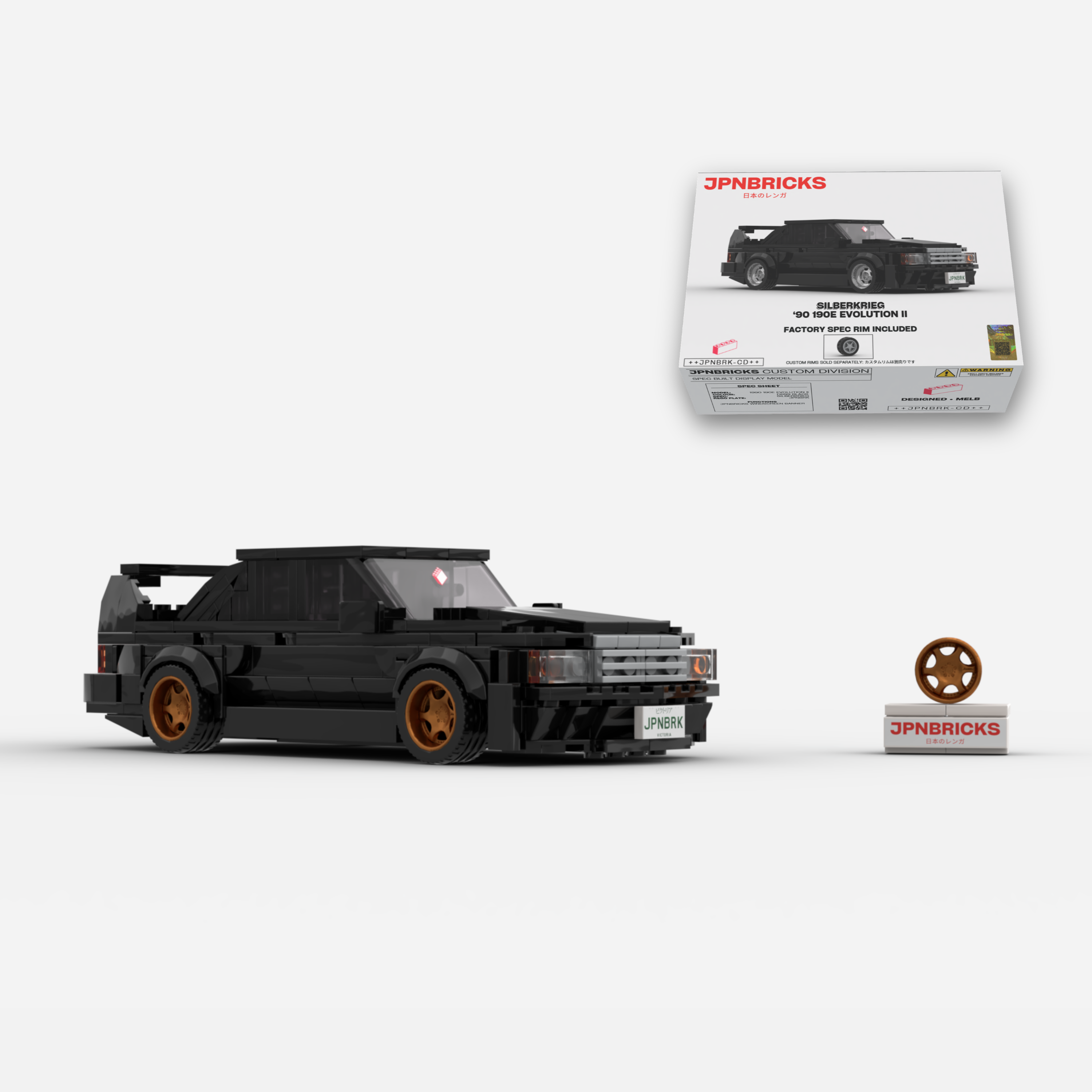 1990 190E EVOLUTION II DB99 BLACK BRICK CAR MODEL KIT