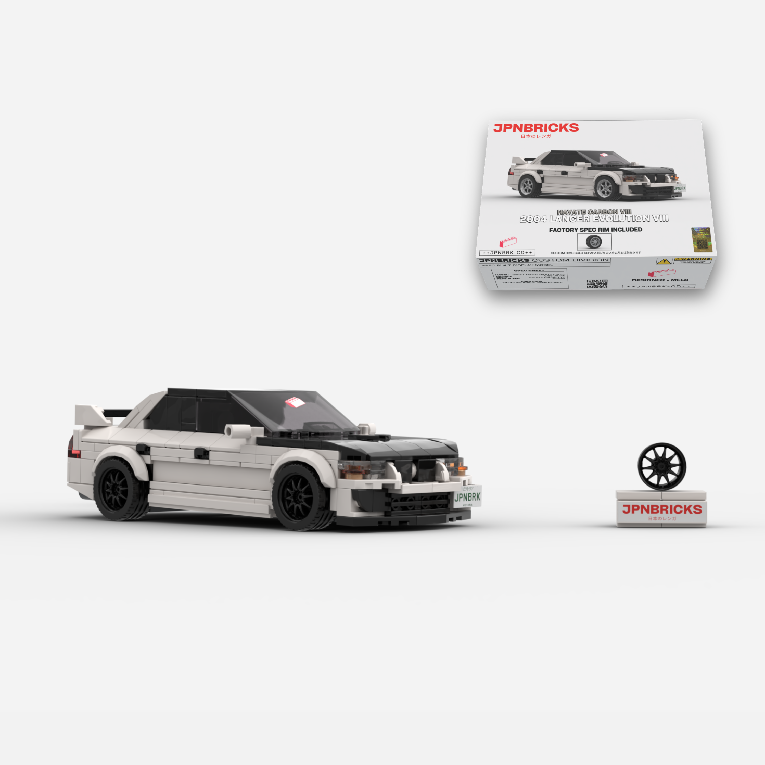 2004 Lancer Evolution VIII W83 White Brick Car Model Kit
