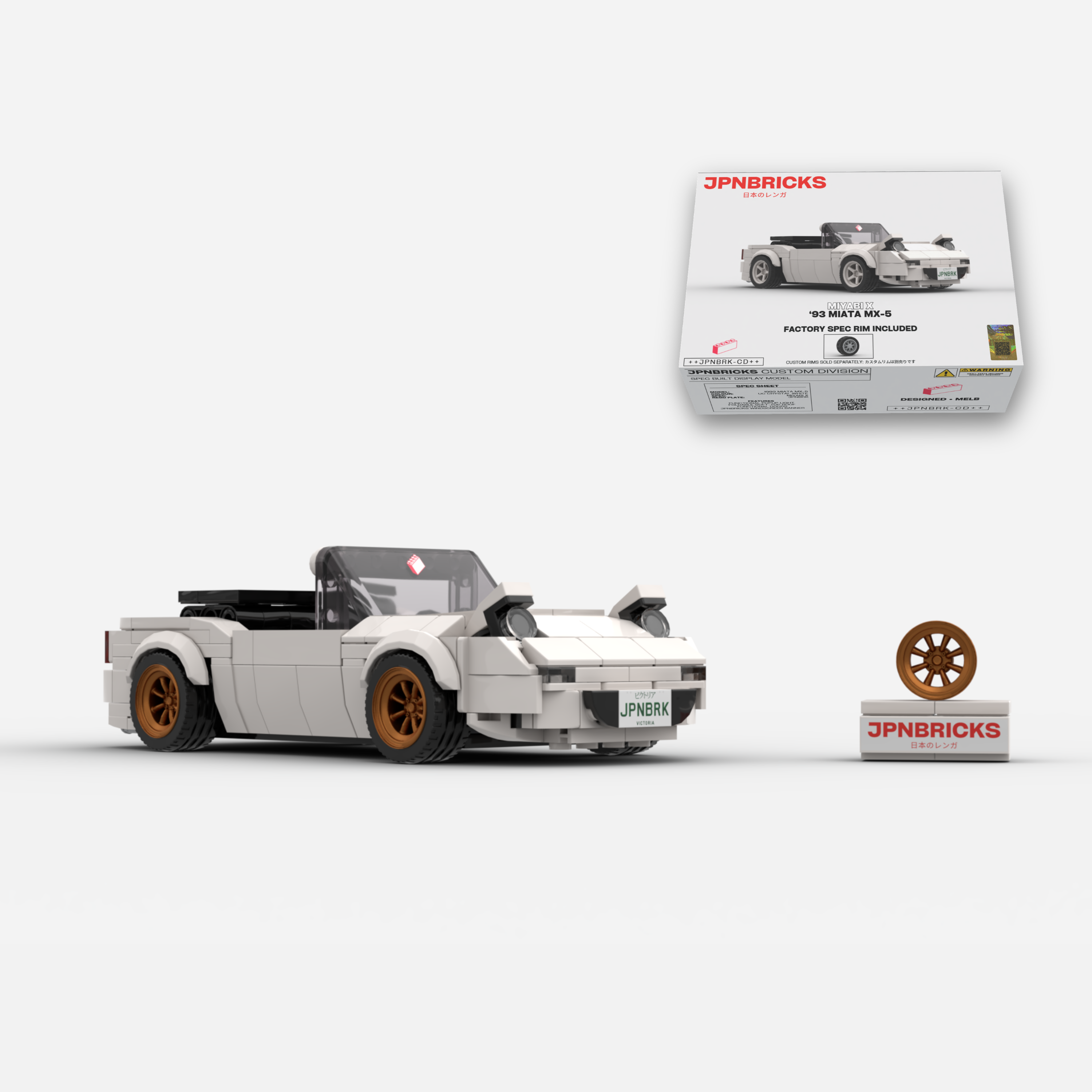 1993 MIATA MX-5 UC CRYSTAL WHITE BRICK CAR MODEL KIT