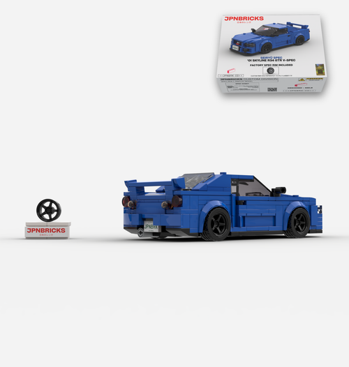 セットB チェイス日産GT-R R34 ホイールエラー品とシビック07 タイプR 2001 SKYLINE R34 GTR V-SPEC II TV2 BLUE – JPNBricks