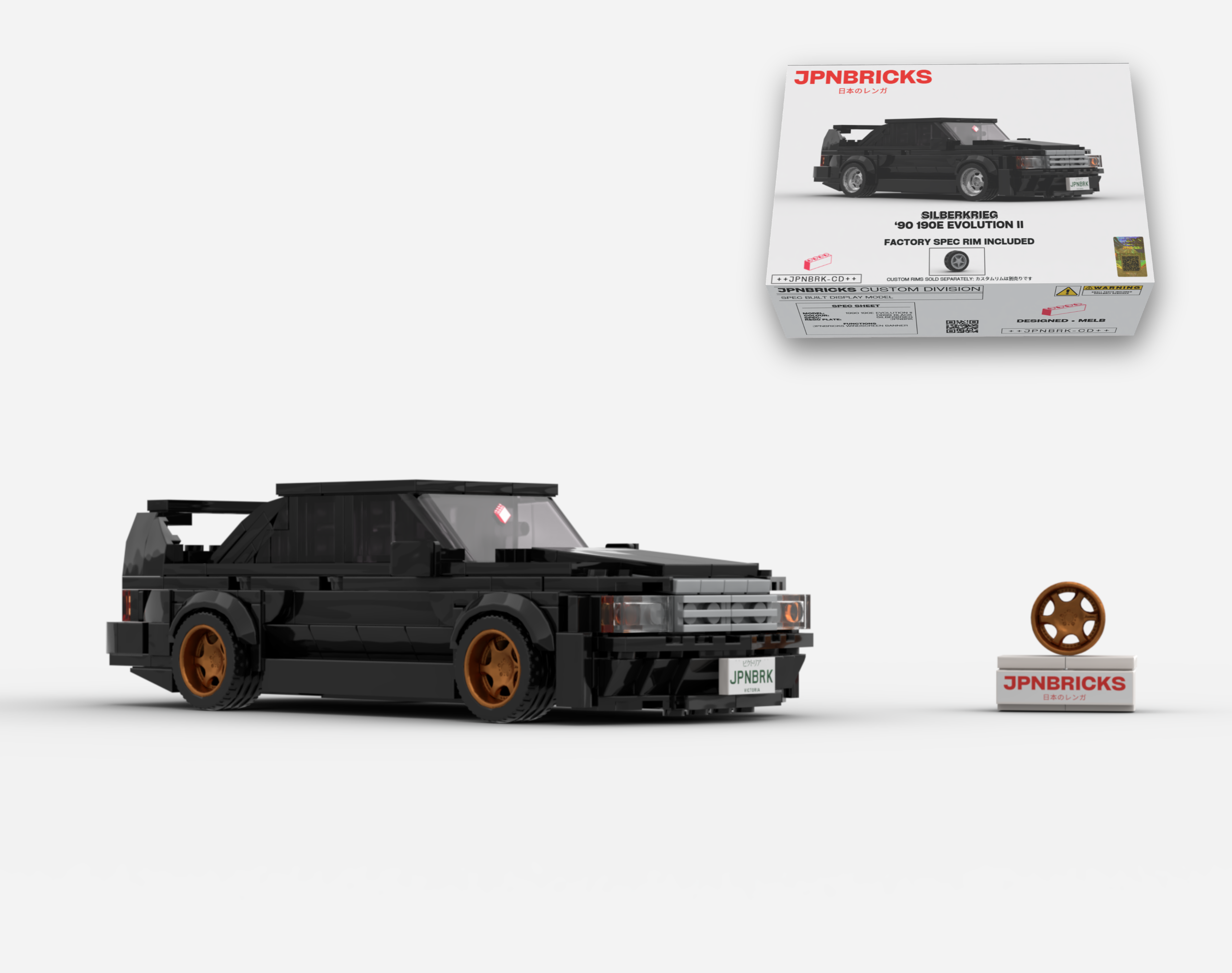 1990 190E EVOLUTION II DB99 BLACK BRICK CAR MODEL KIT